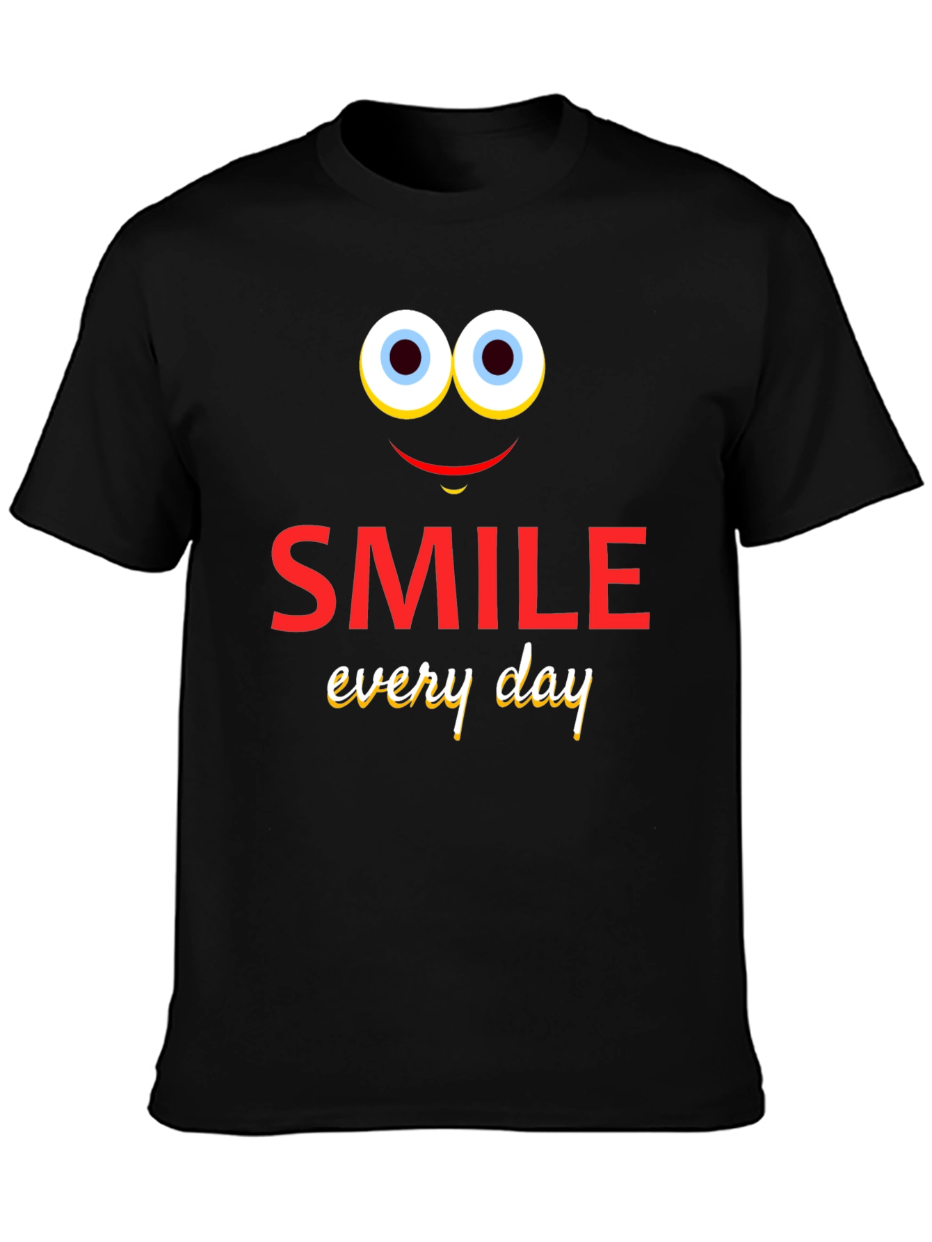 Black Smile Every Day T-Shirt - Fun Graphic Tee view 3