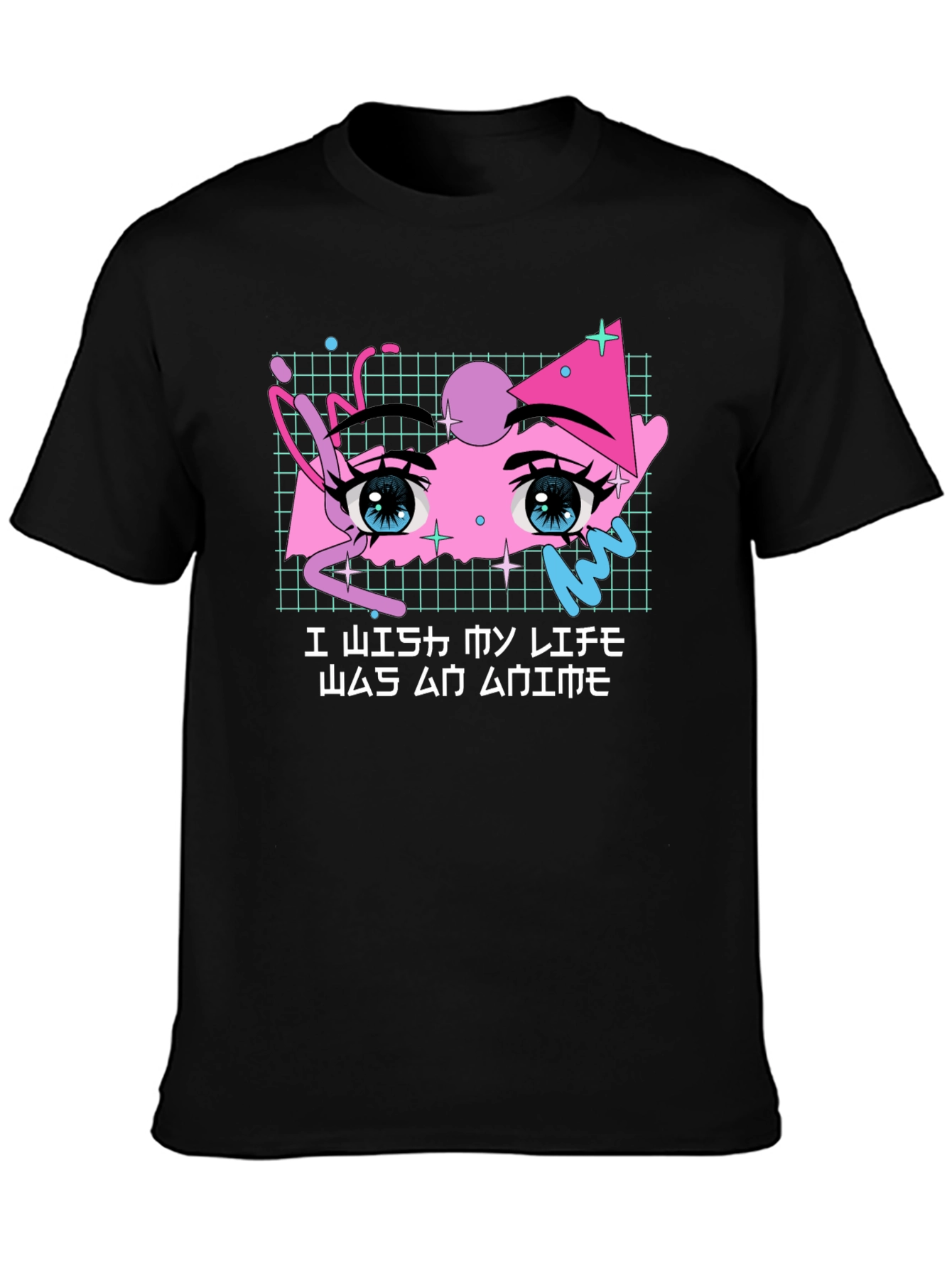 Black Anime Life T-Shirt - Black Graphic Tee view 3