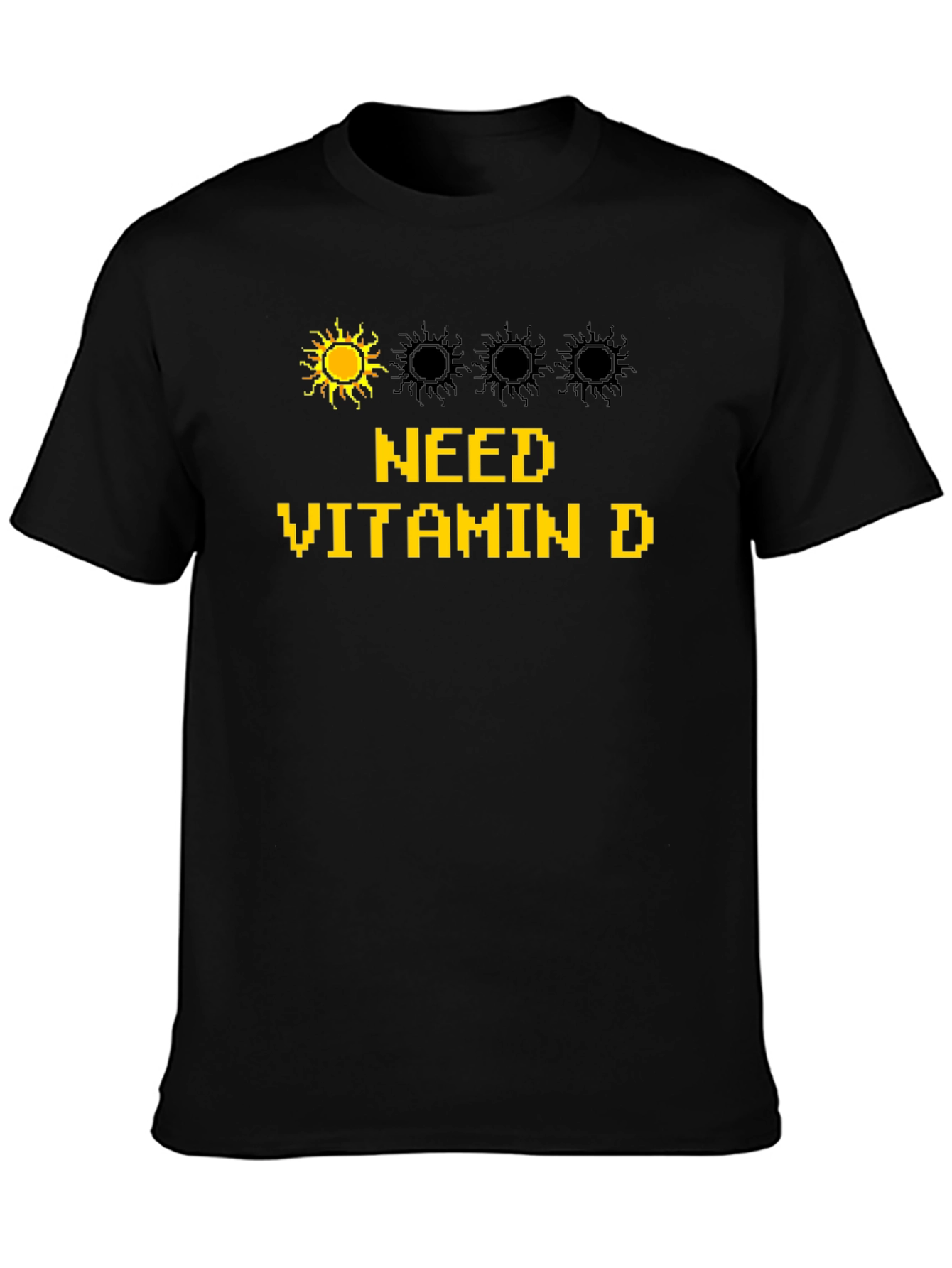 Black Need Vitamin D Black T-Shirt view 3