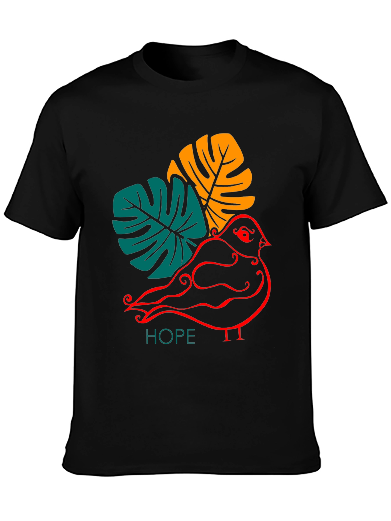 Black Hopeful Bird Graphic Tee - Stylish and Unique view 3