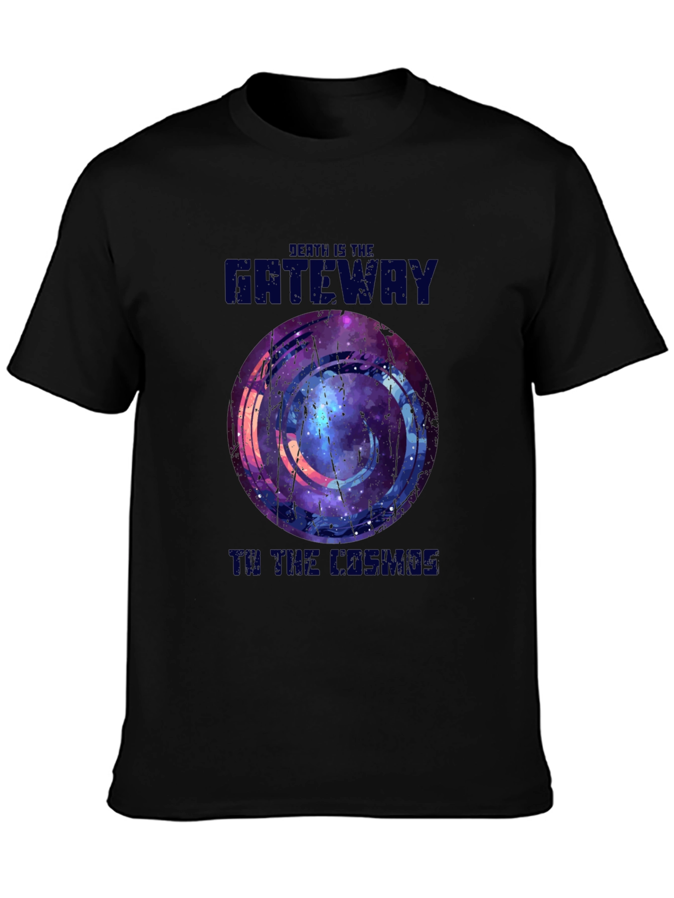 Black Death Is The Gateway To The Cosmos Black T-Shirt view 3