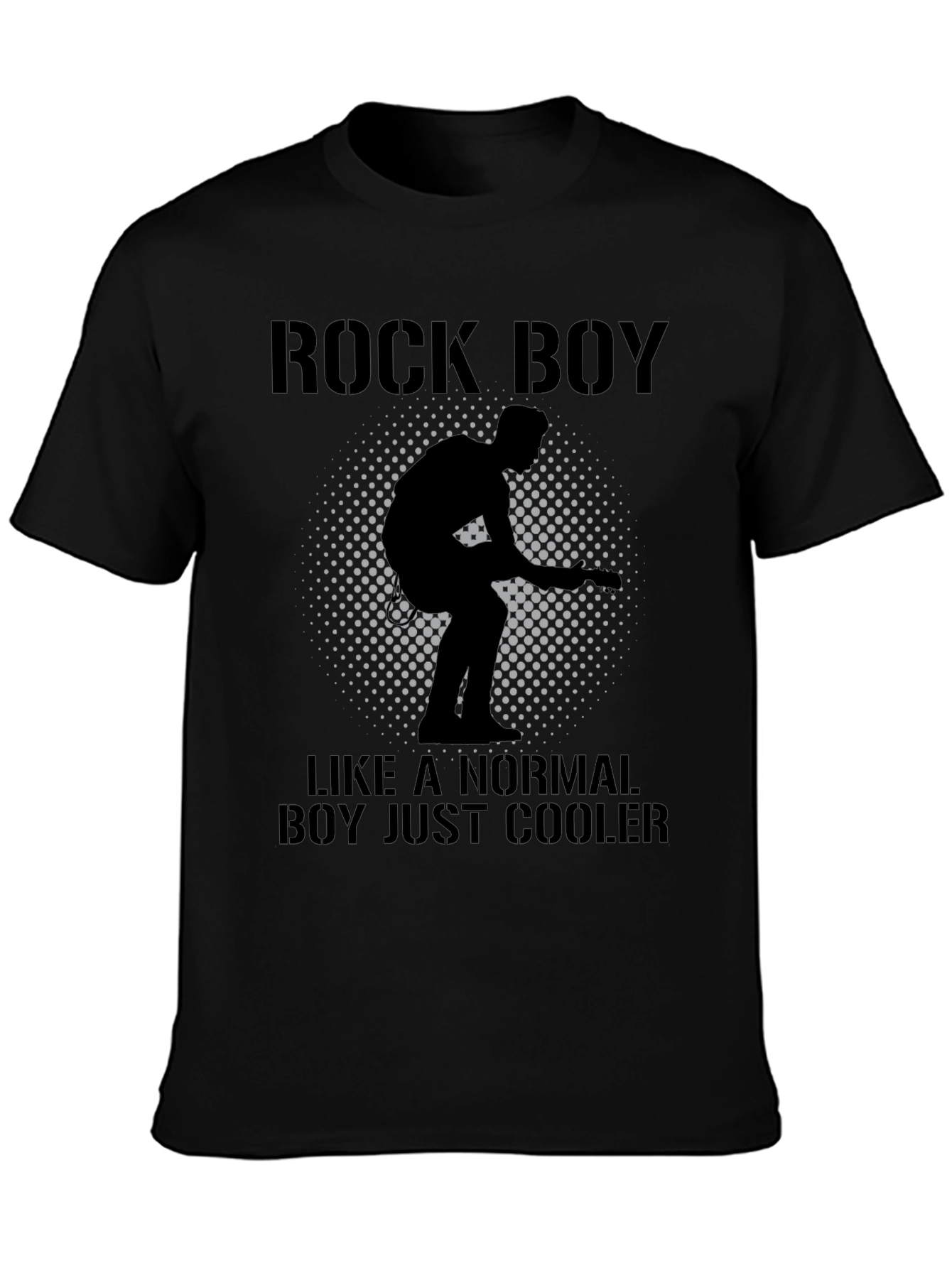 Black Rock Boy Tee - Cool Guitarist Design view 3