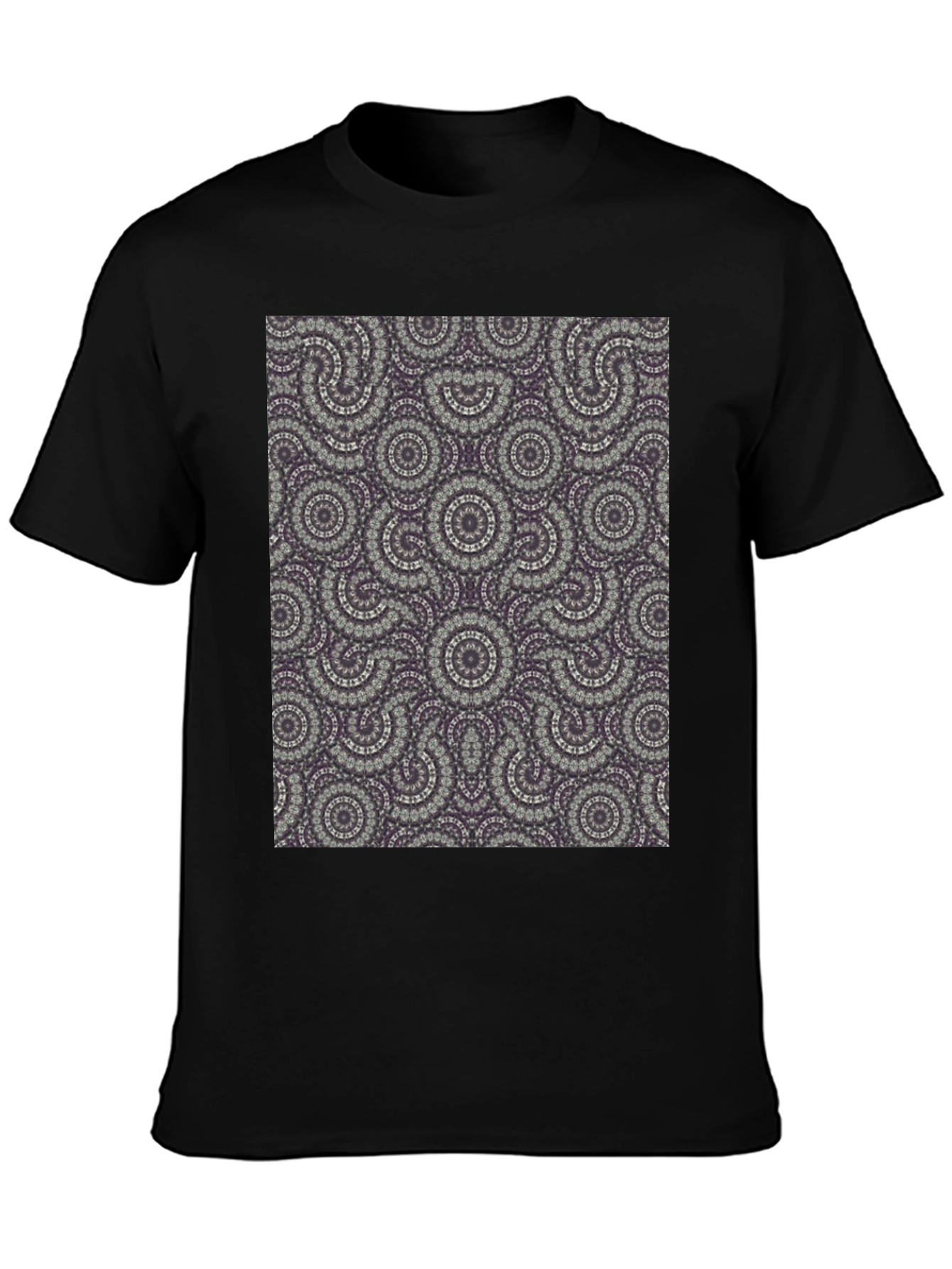 Black Patterned Tee: Unique Graphic Print view 3