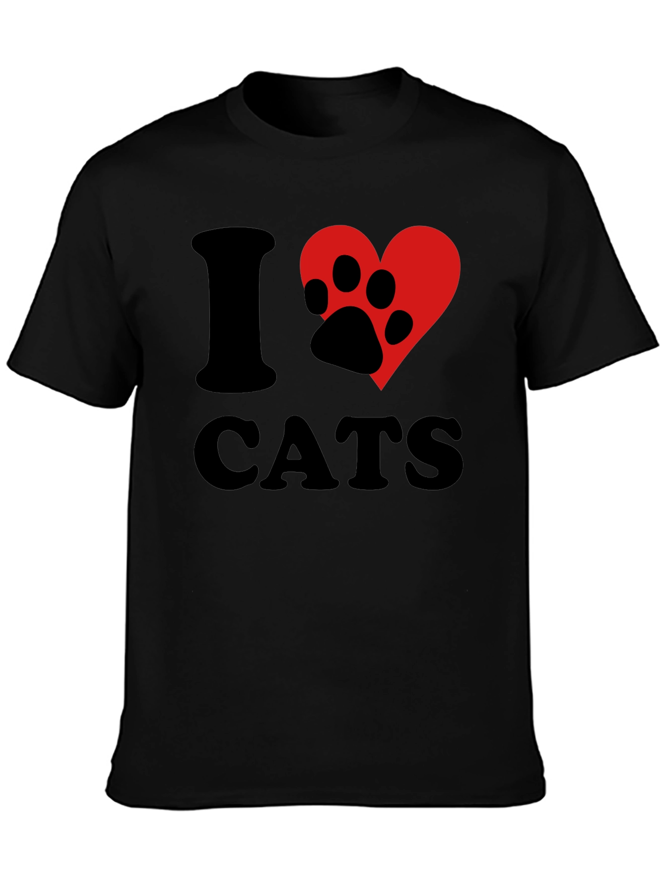 I Heart Cats T-Shirt - Black Cat Lover Tee - 3