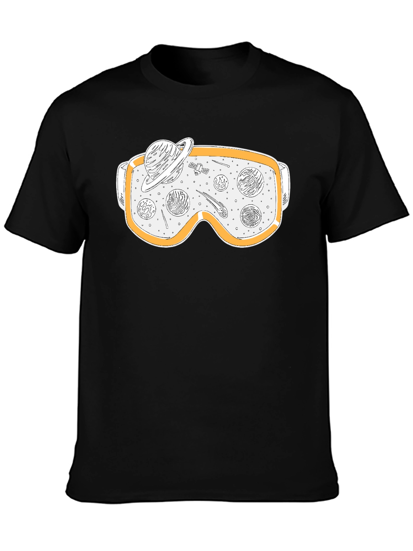 Black Space Goggles Graphic Tee - Black Cotton Blend view 3