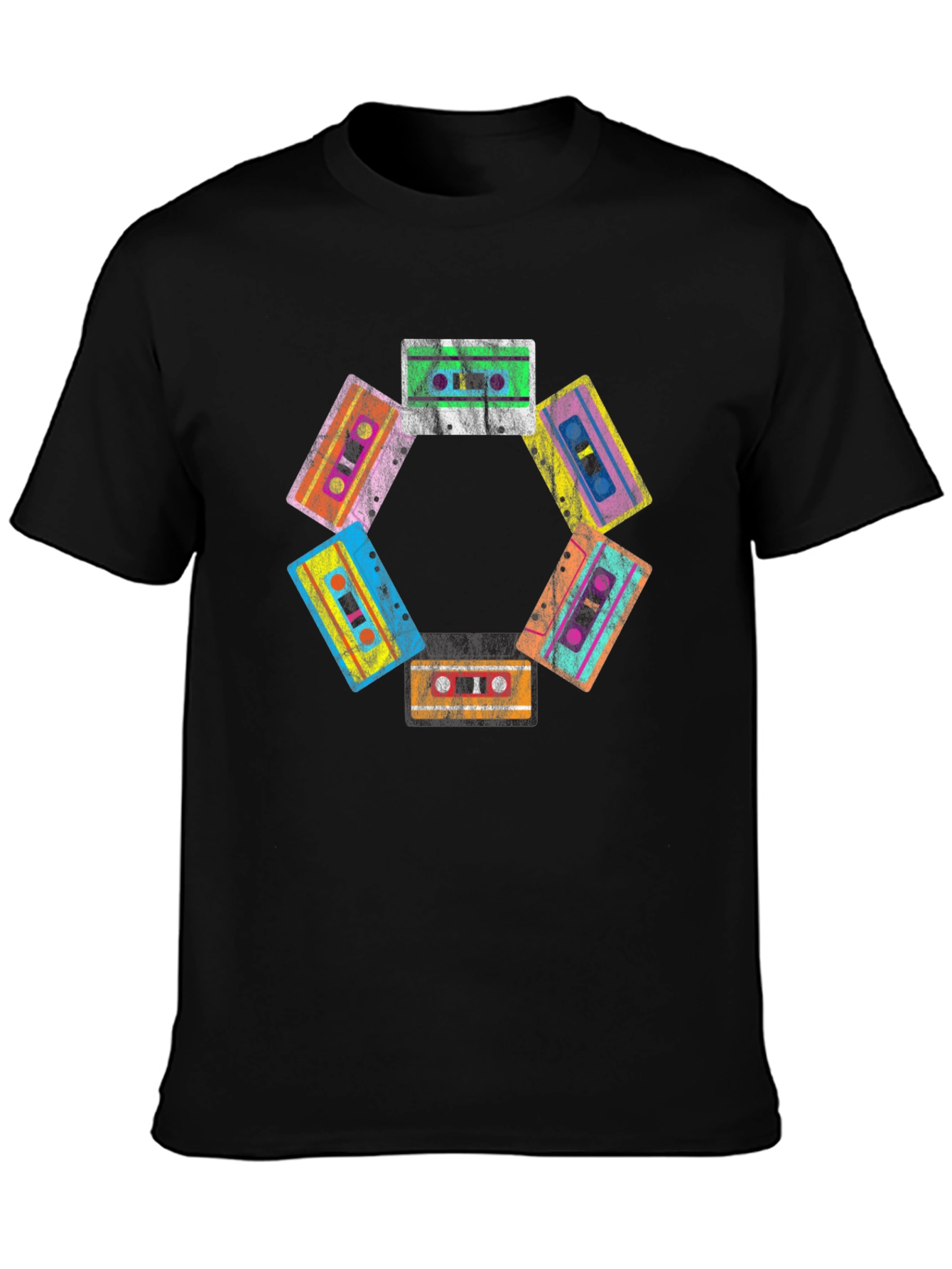 Black Retro Cassette Tape Graphic Tee view 3