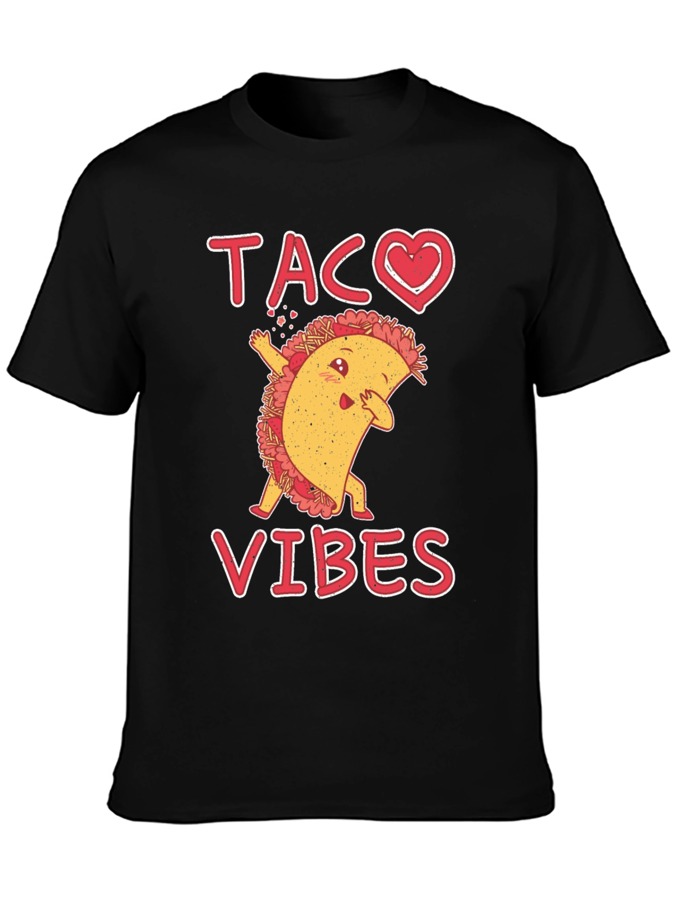 Black Taco Vibes Graphic Tee - Funny Dabbing Taco Shirt view 3