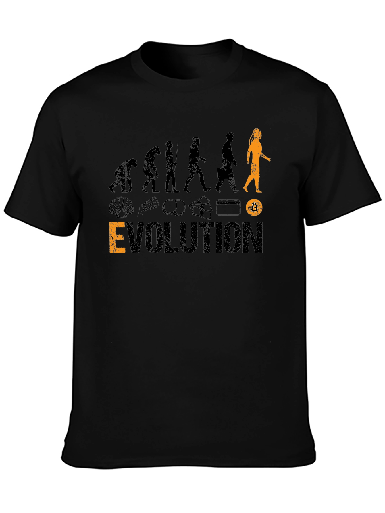 Black Bitcoin Evolution Black T-Shirt view 3