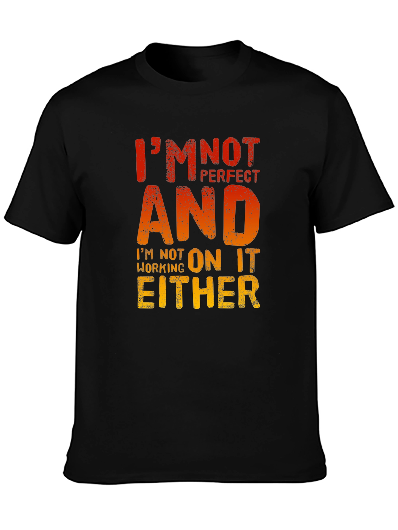 Black I'm Not Perfect T-Shirt - Funny Sarcastic Graphic Tee view 3