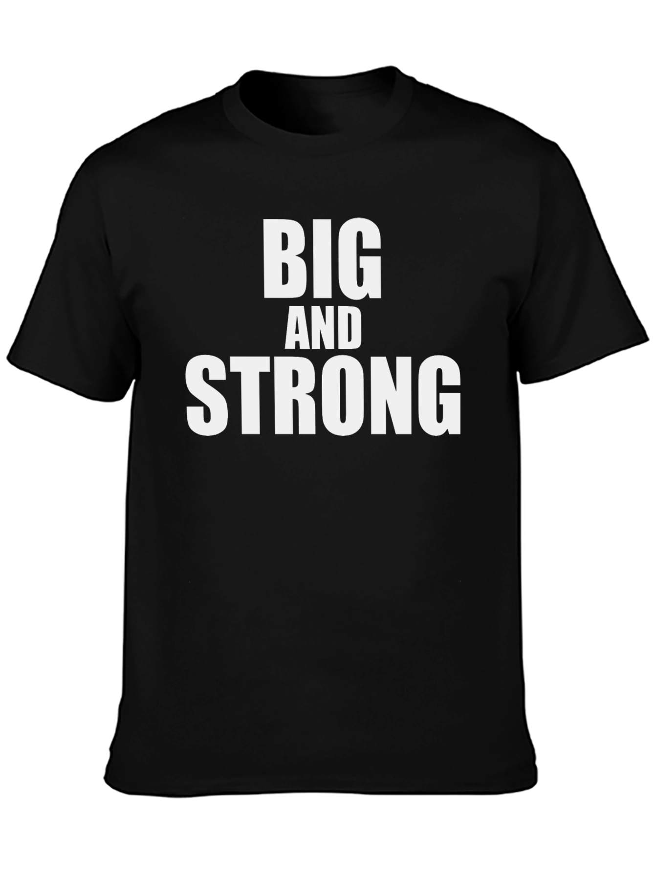 Black Big & Strong Graphic T-Shirt - Black Cotton Blend view 3