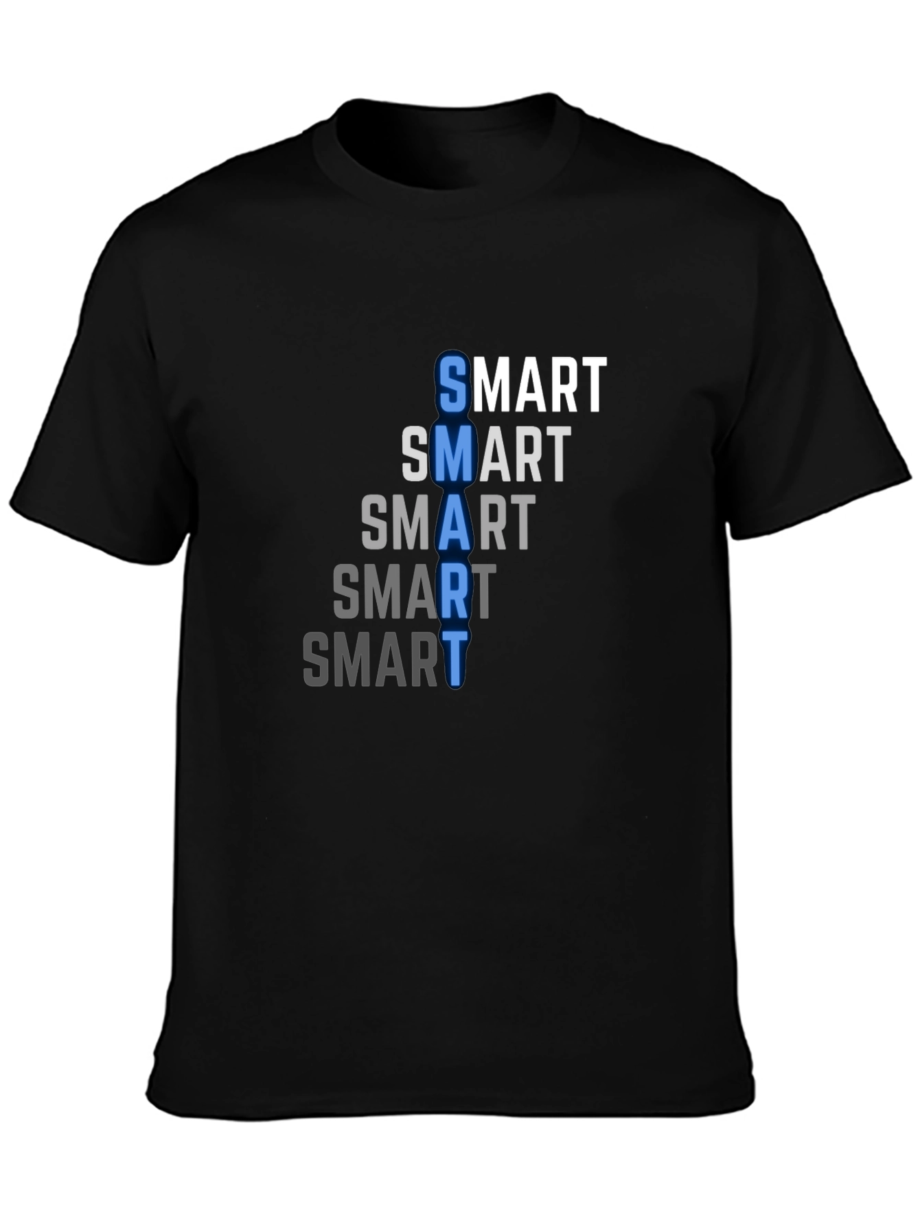 Black Smart Graphic Tee - Men's Black Crew Neck T-Shirt view 3