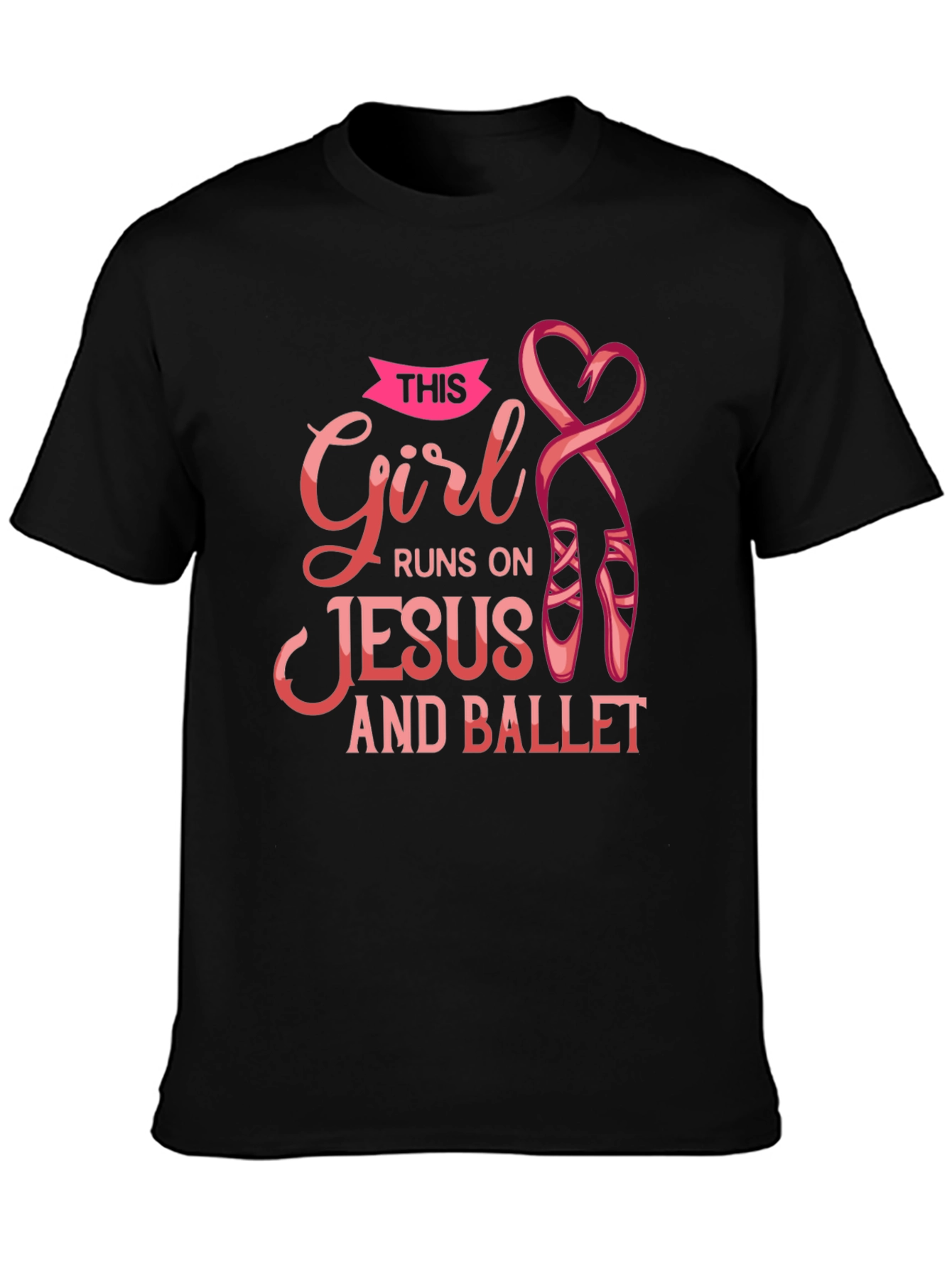 Black Girl Runs on Jesus and Ballet Black T-Shirt view 3