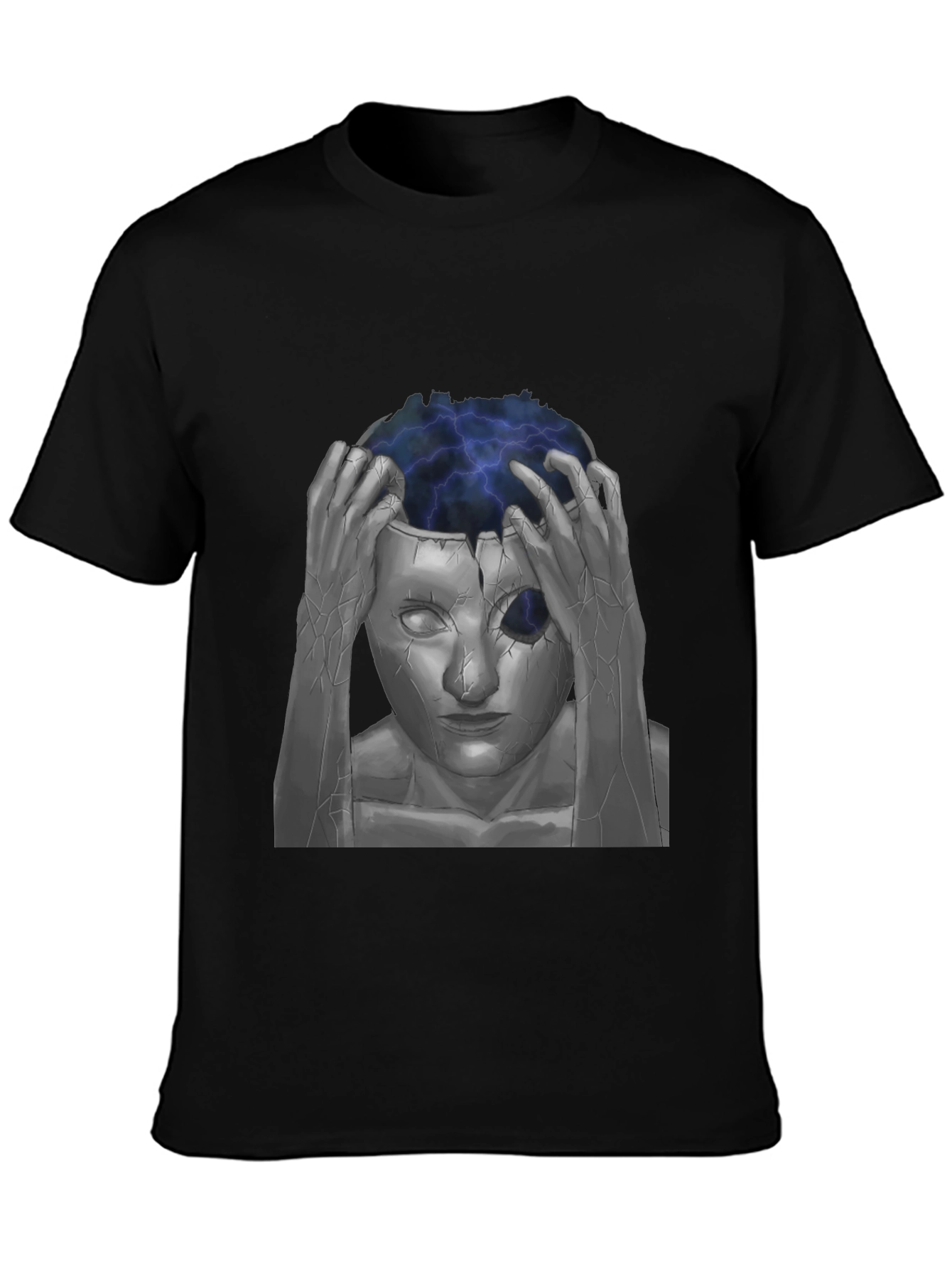 Black Mind-Blowing Graphic Tee - Black Cotton view 3