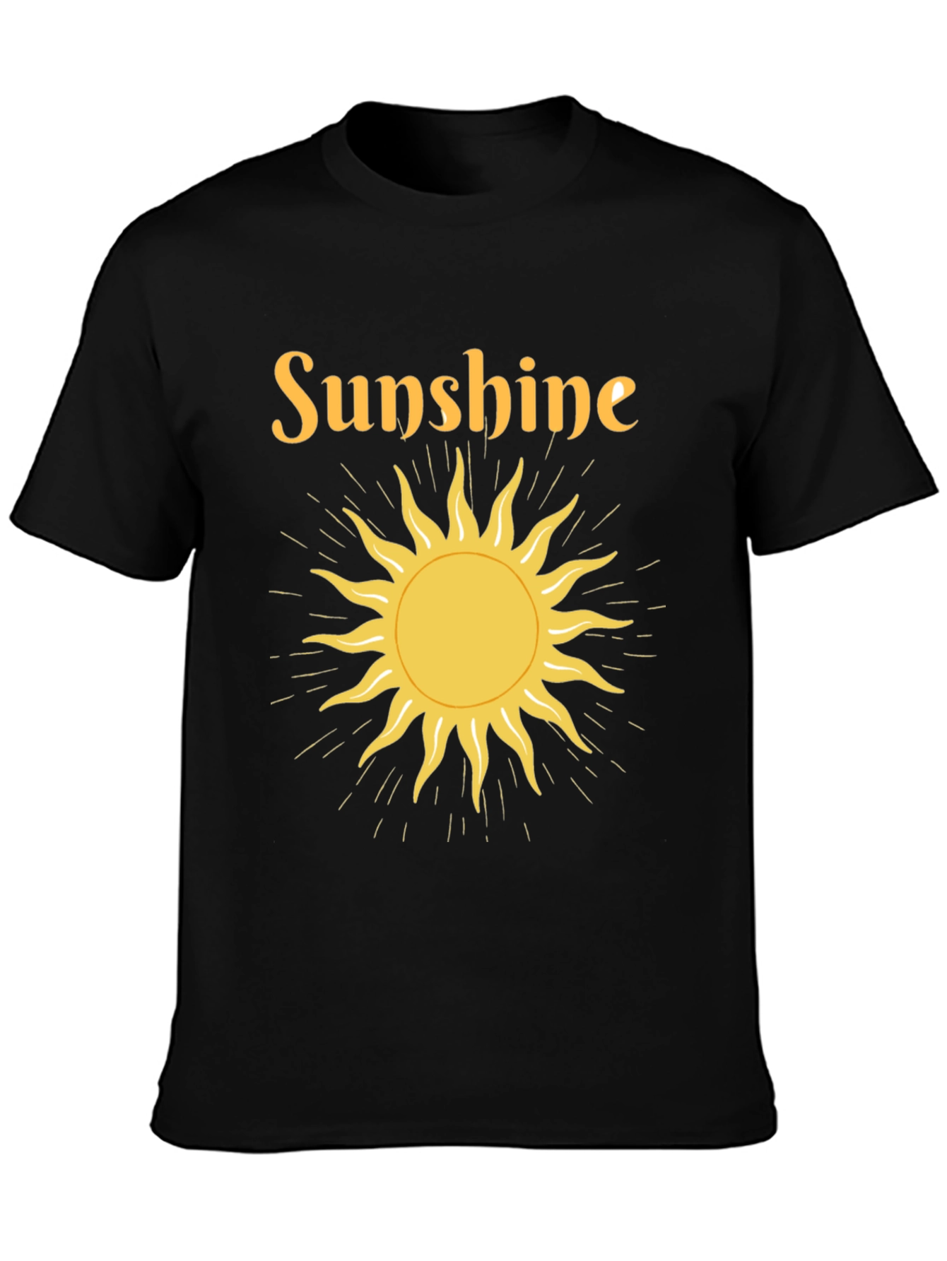 Black Sunshine Graphic Tee - Black Crew Neck T-Shirt view 3