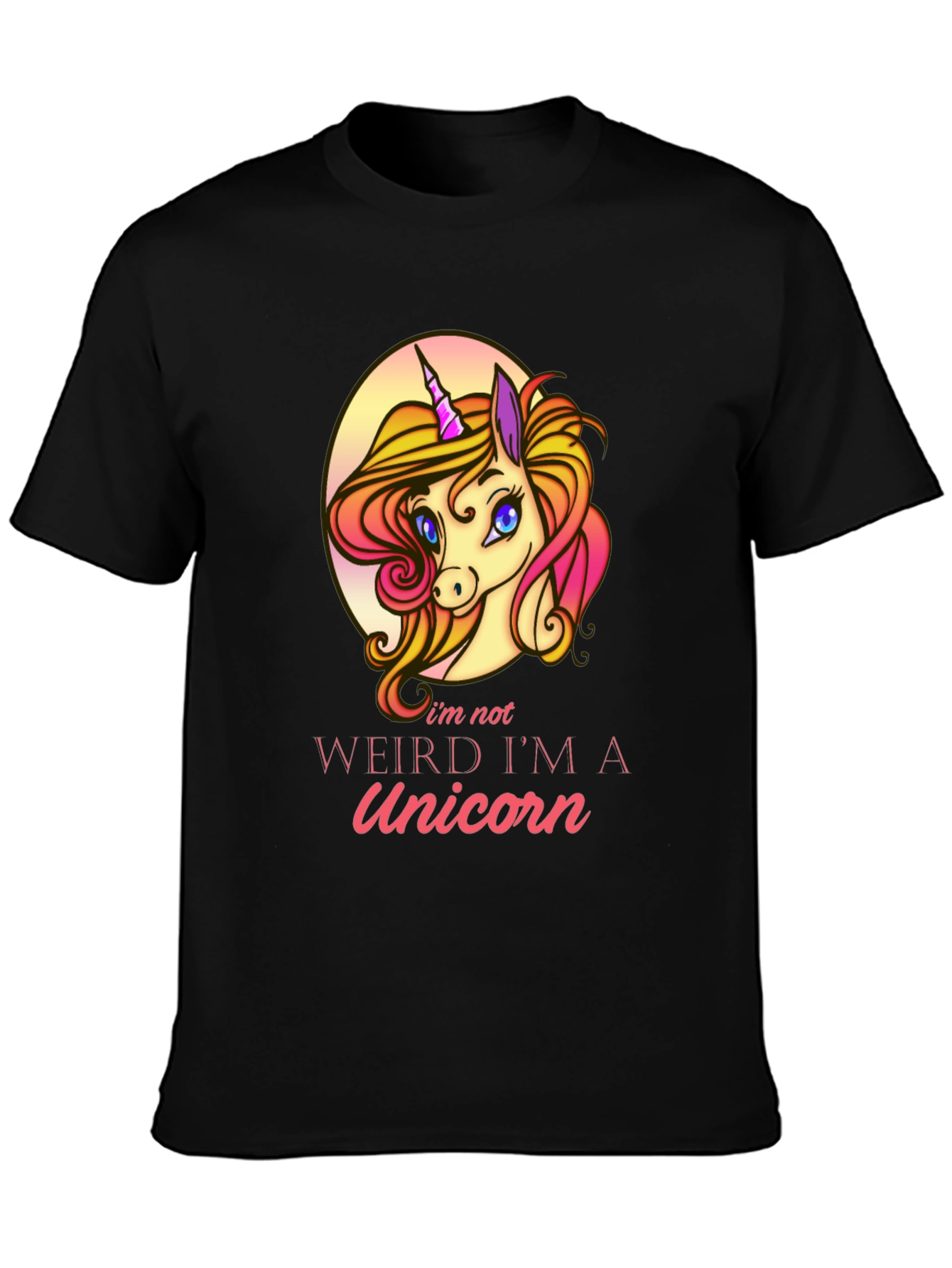 Black Unicorn Graphic T-Shirt - I'm Not Weird! view 3