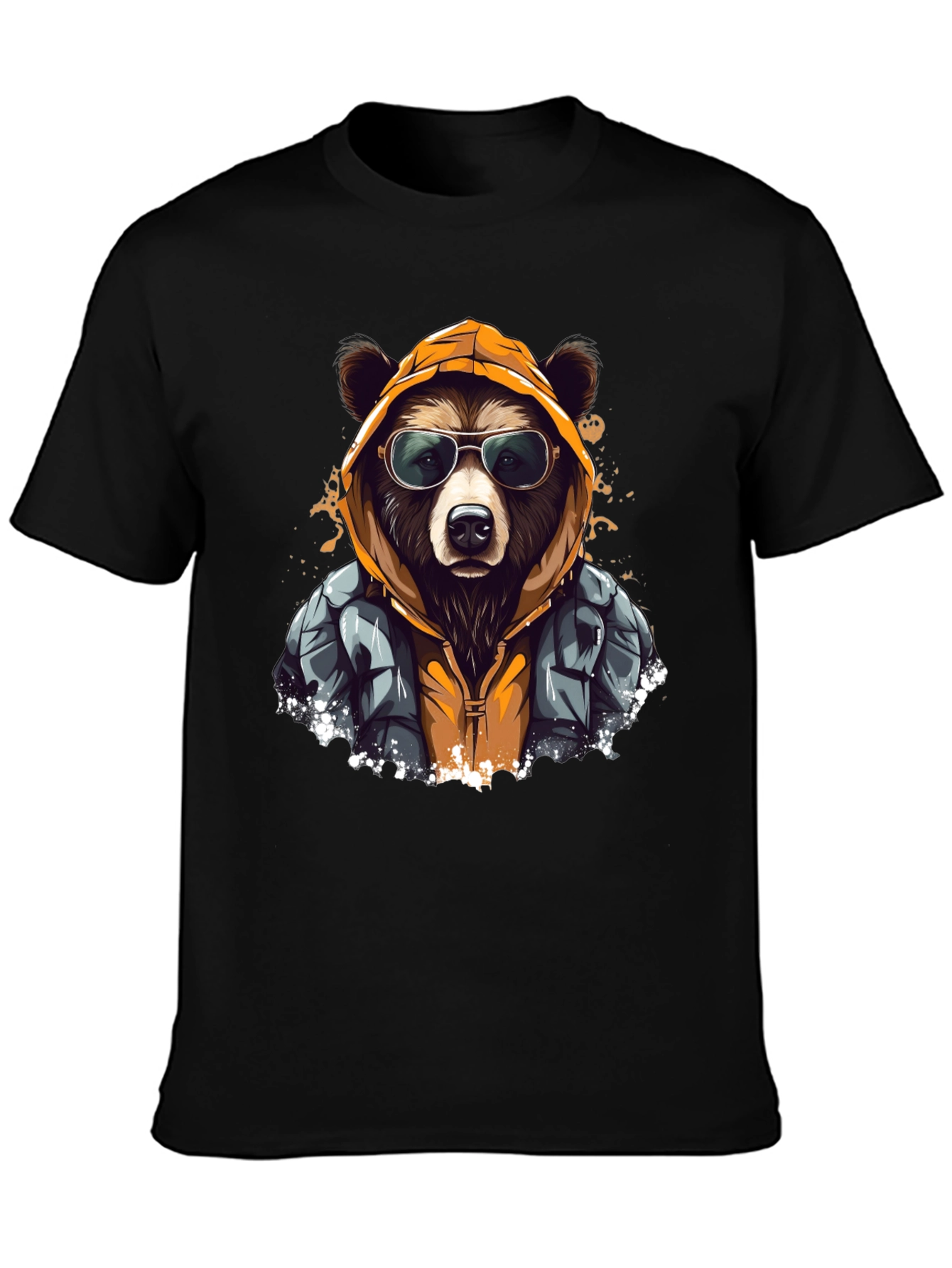 Black Cool Bear Graphic T-Shirt view 3