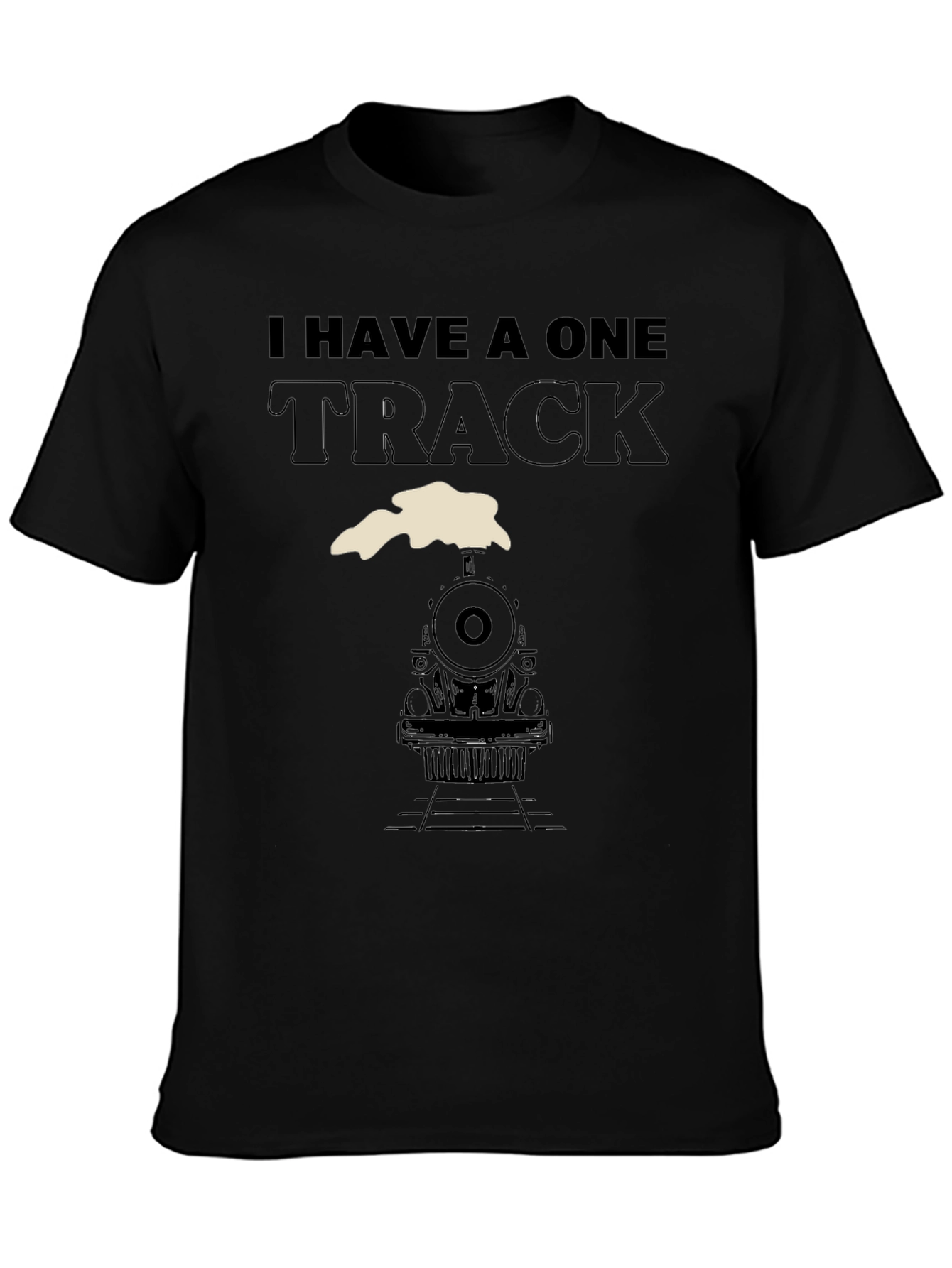 Black One Track Mind Train T-Shirt view 3