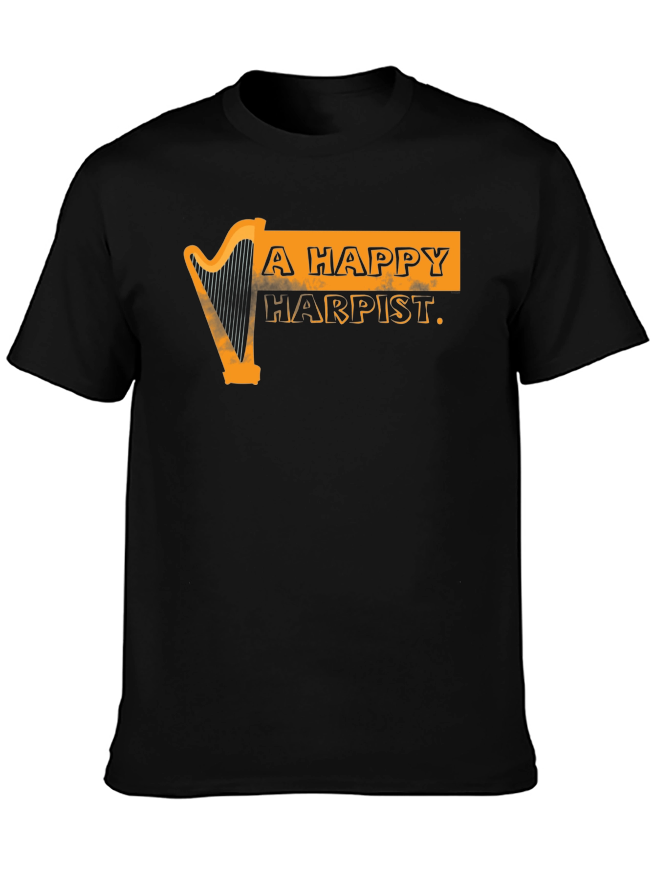 Black A Happy Harpist Graphic Tee view 3