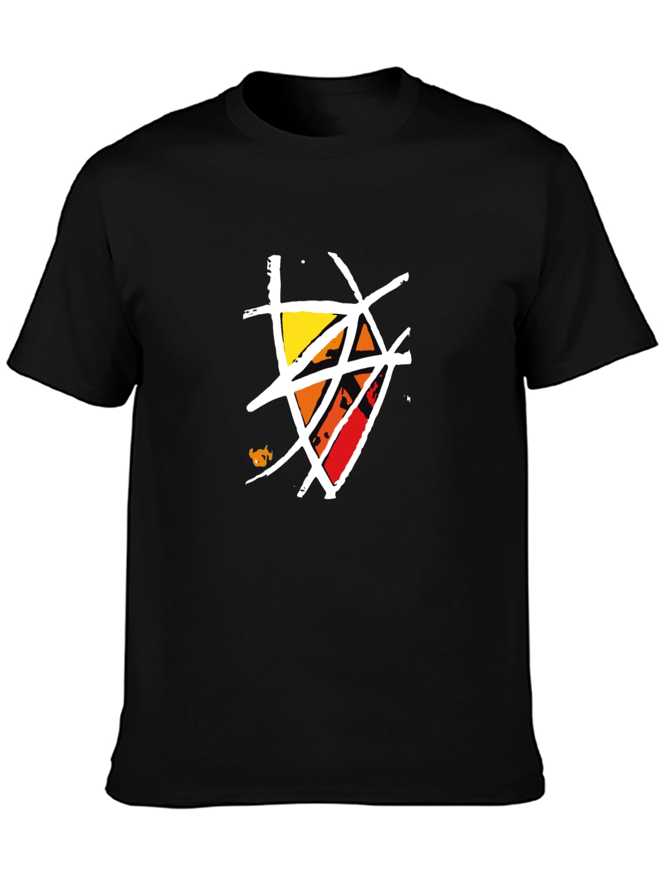Black Abstract Graphic Print Black T-Shirt view 3
