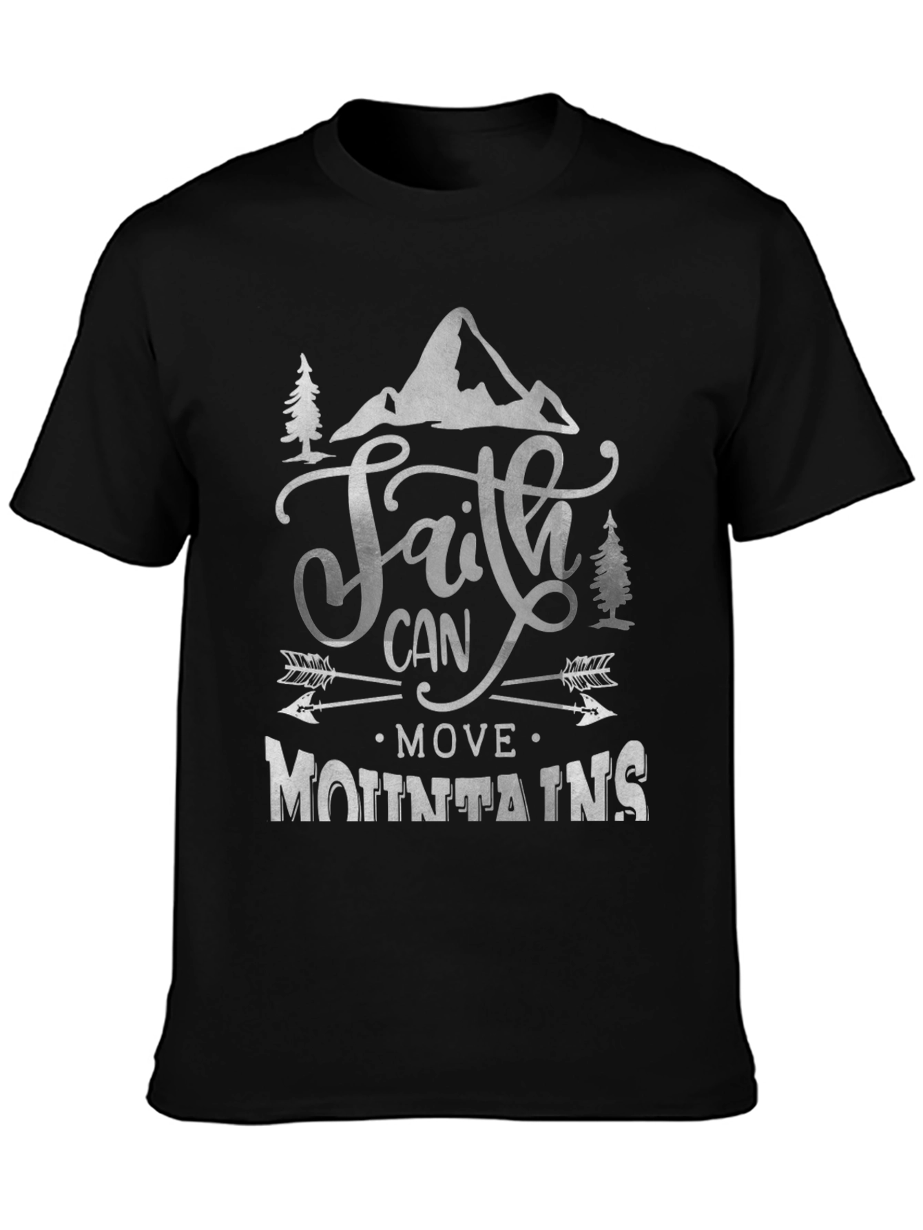 Black Faith Can Move Mountains Graphic Tee - Unisex view 3
