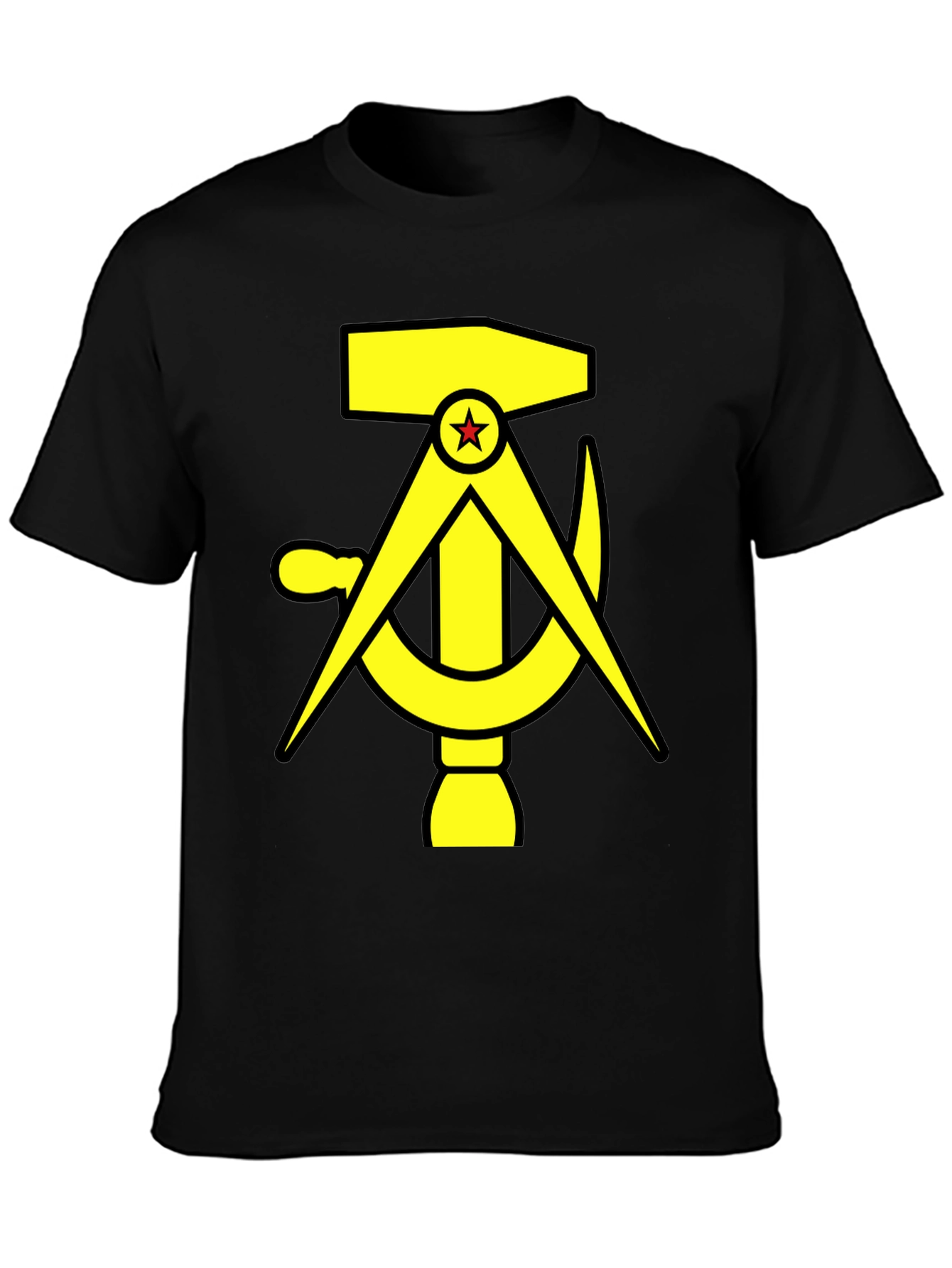 Black Hammer, Compass, and Sickle Black T-Shirt view 3