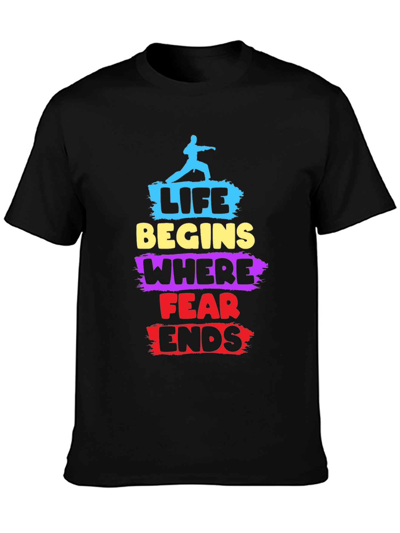 Black Life Begins Where Fear Ends Graphic Tee view 3