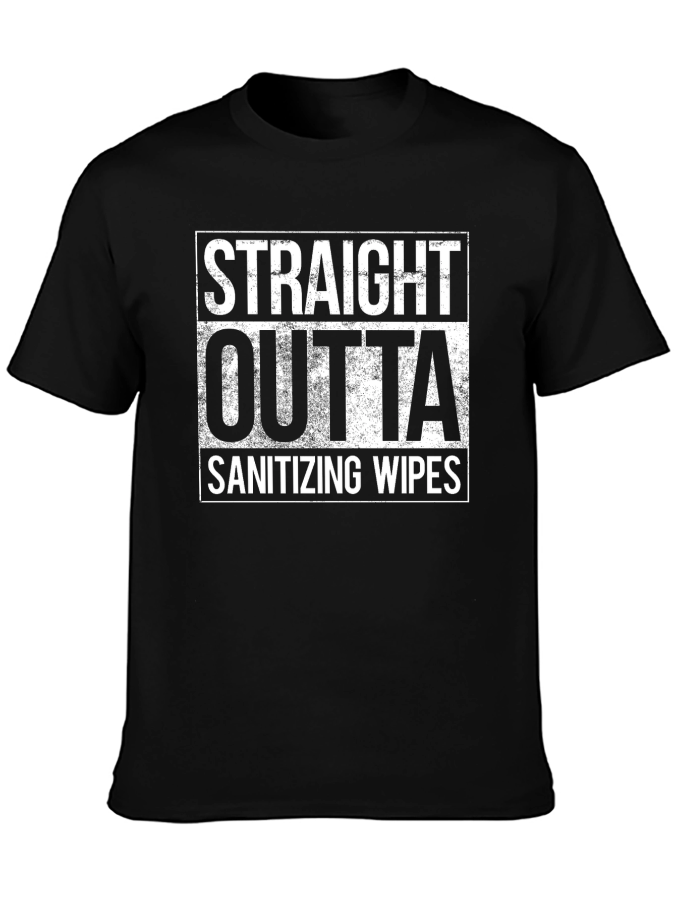 Black Straight Outta Sanitizing Wipes T-Shirt view 3