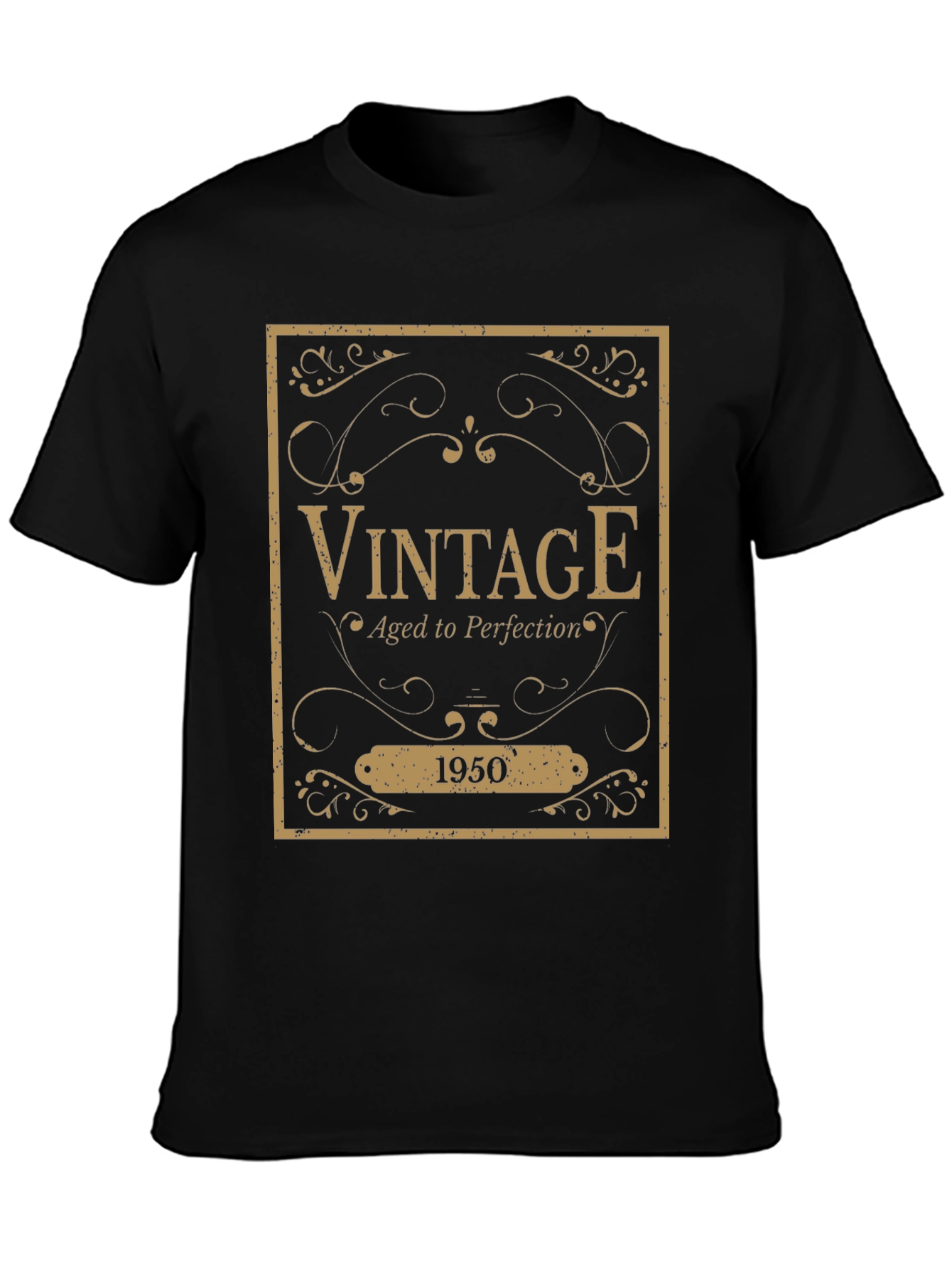 Black Vintage 1950 Aged to Perfection T-Shirt view 3