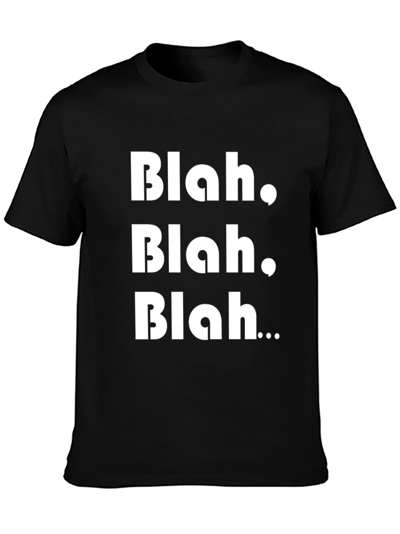Black Blah Graphic Tee - Black Cotton T-Shirt view 3