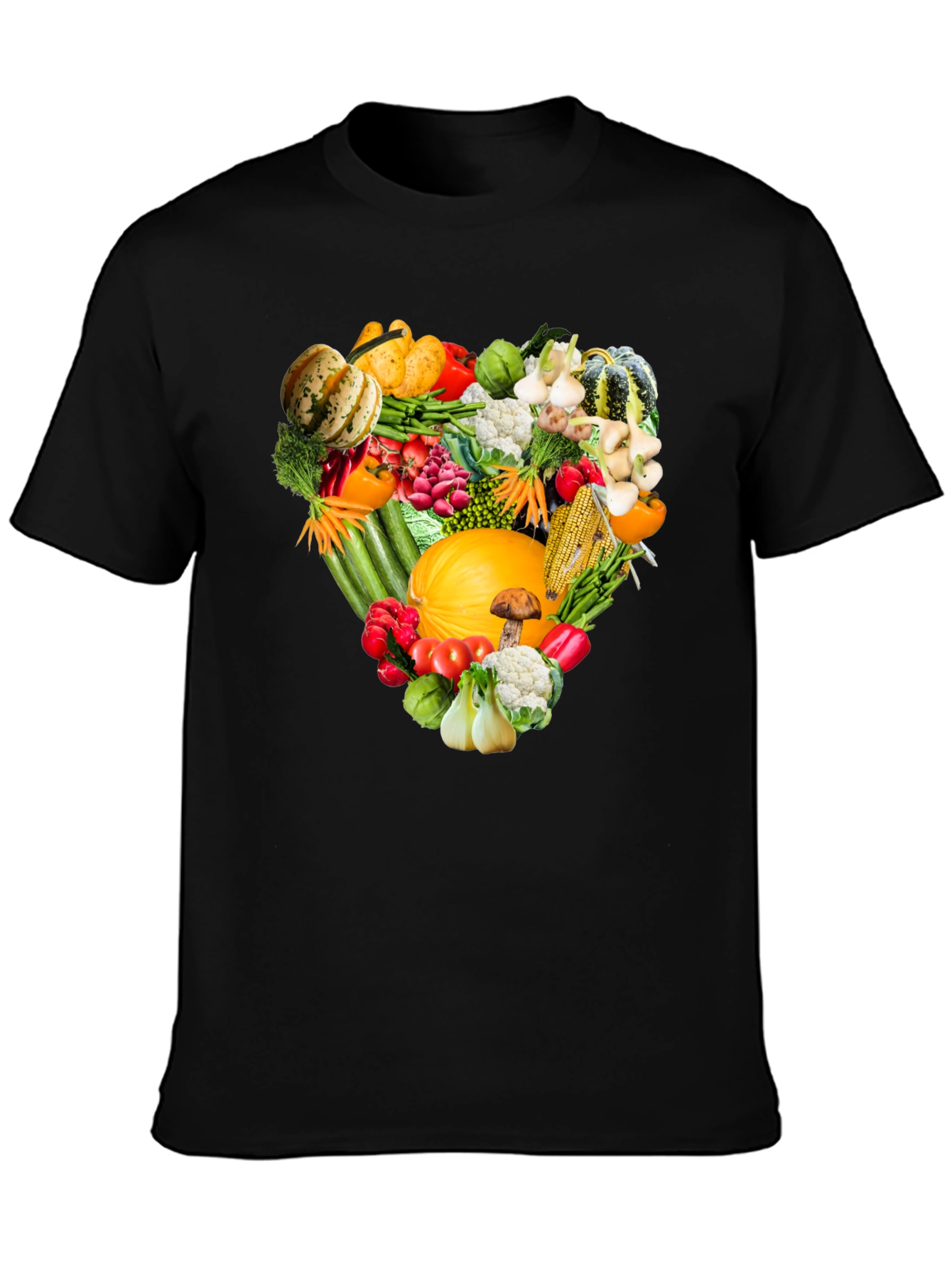 Black Heart of Veggies Black T-Shirt - Fresh Food Fashion view 3