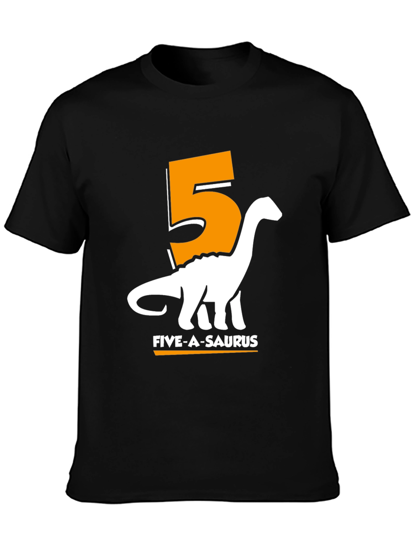 Black Five-a-Saurus Birthday T-Shirt view 3