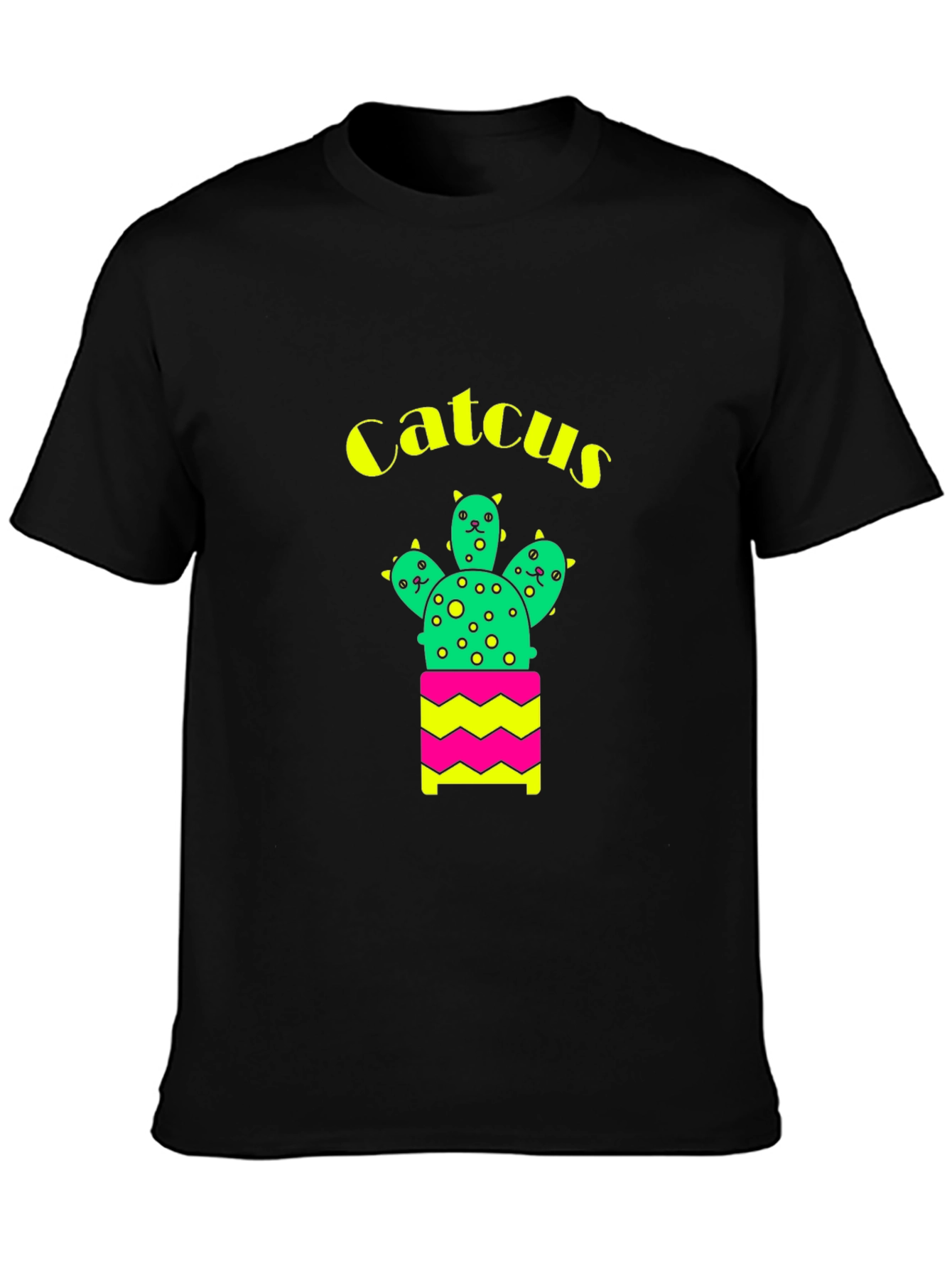 Black Catcus Graphic T-Shirt - Funny Cute Cactus Tee view 3