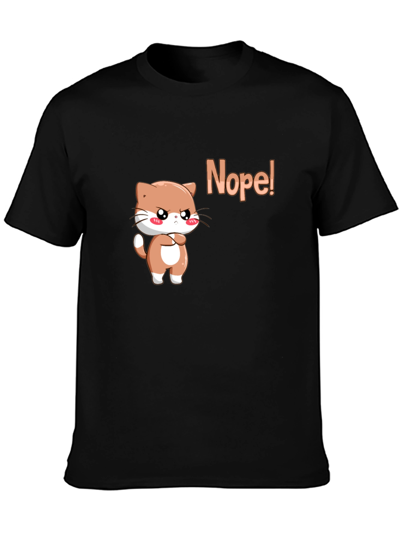 Black Nope Cat Graphic Tee - Trendy Cute T-Shirt view 3
