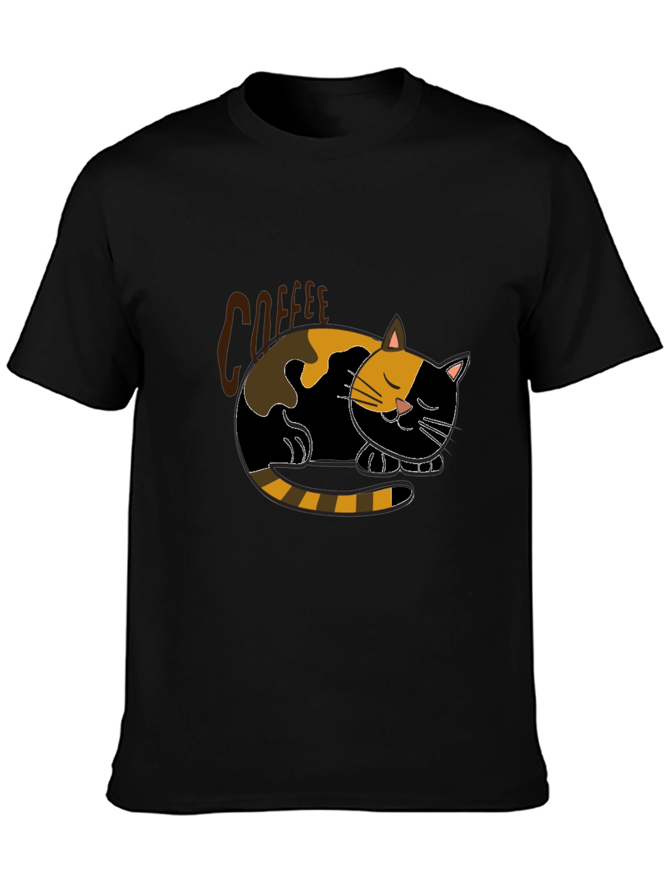Black Coffee Cat Nap Black T-Shirt - Relaxed Fit view 3