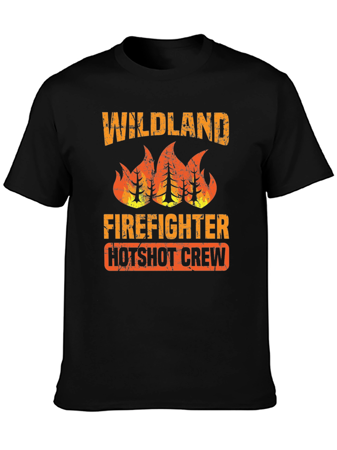 Black Wildland Firefighter Hotshot Crew Graphic Tee view 3