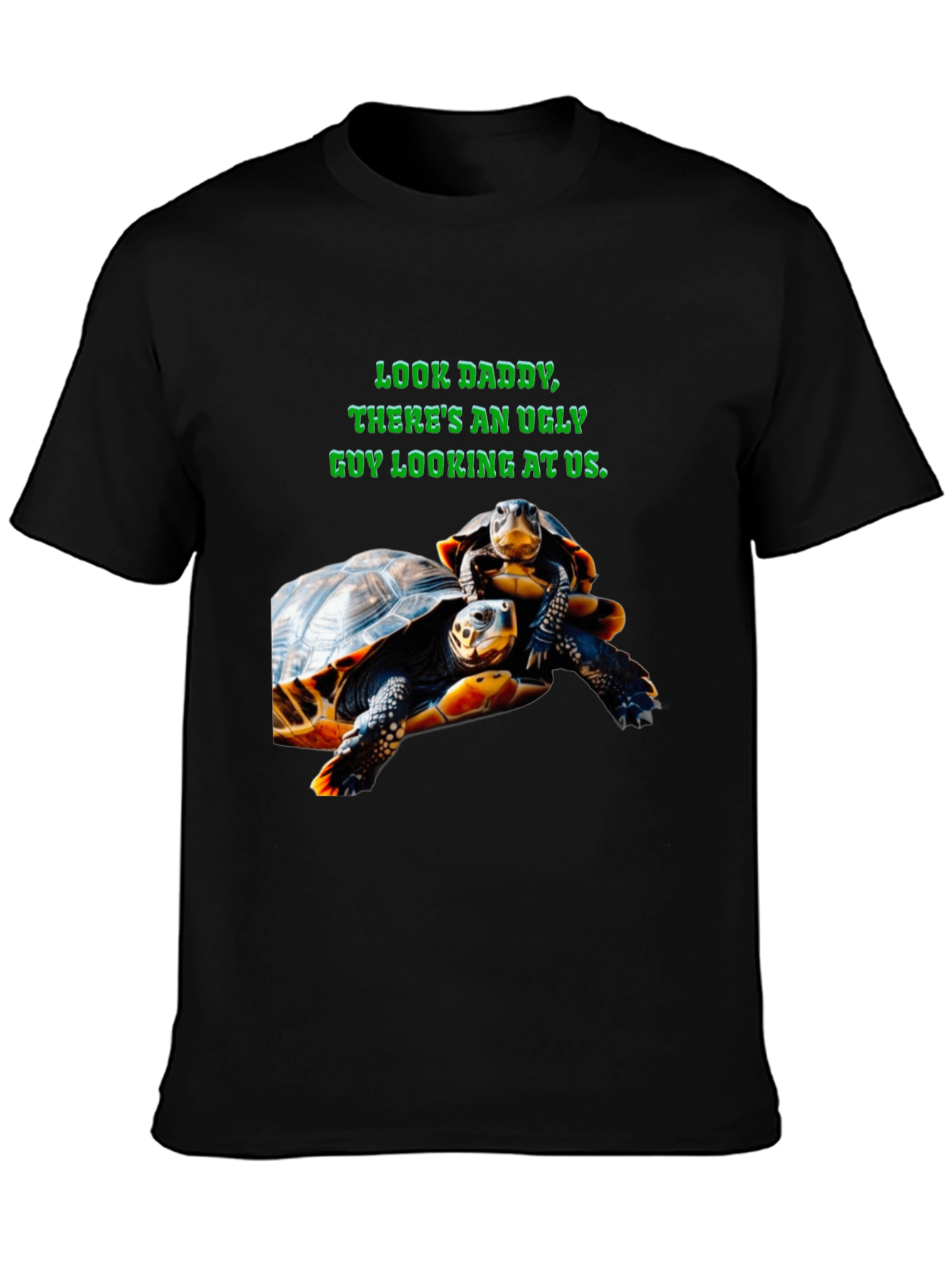 Black Ugly Guy Turtle Graphic Tee - Black view 3
