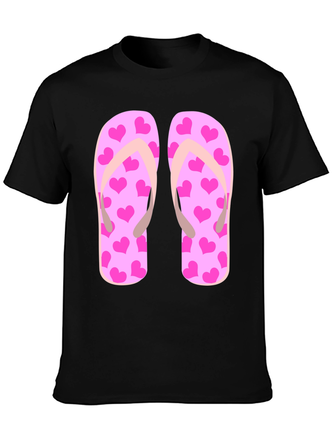 Black Flip Flop Heart Print Tee view 3