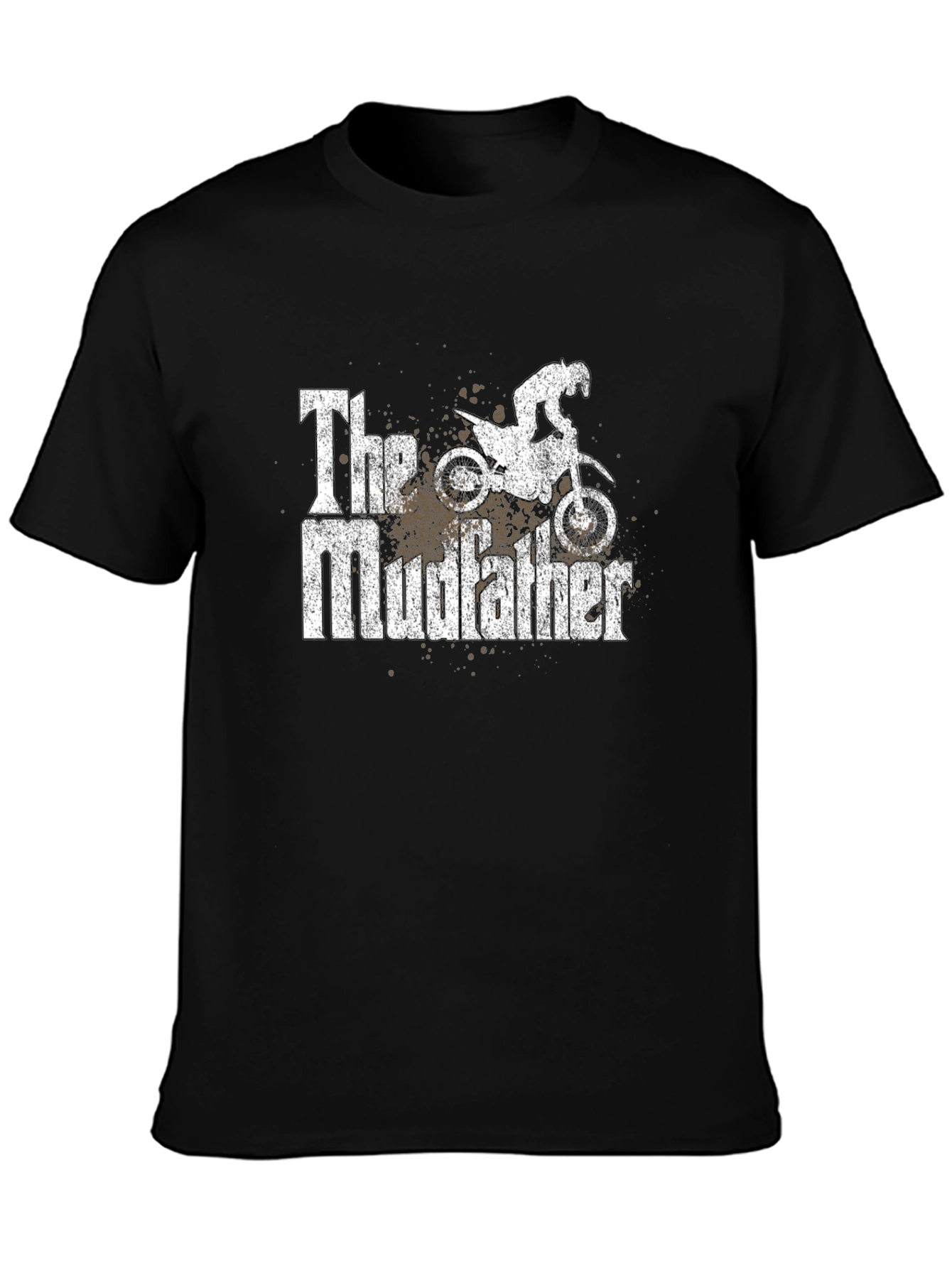 Black The Mudfather Dirt Bike T-Shirt - Black view 3