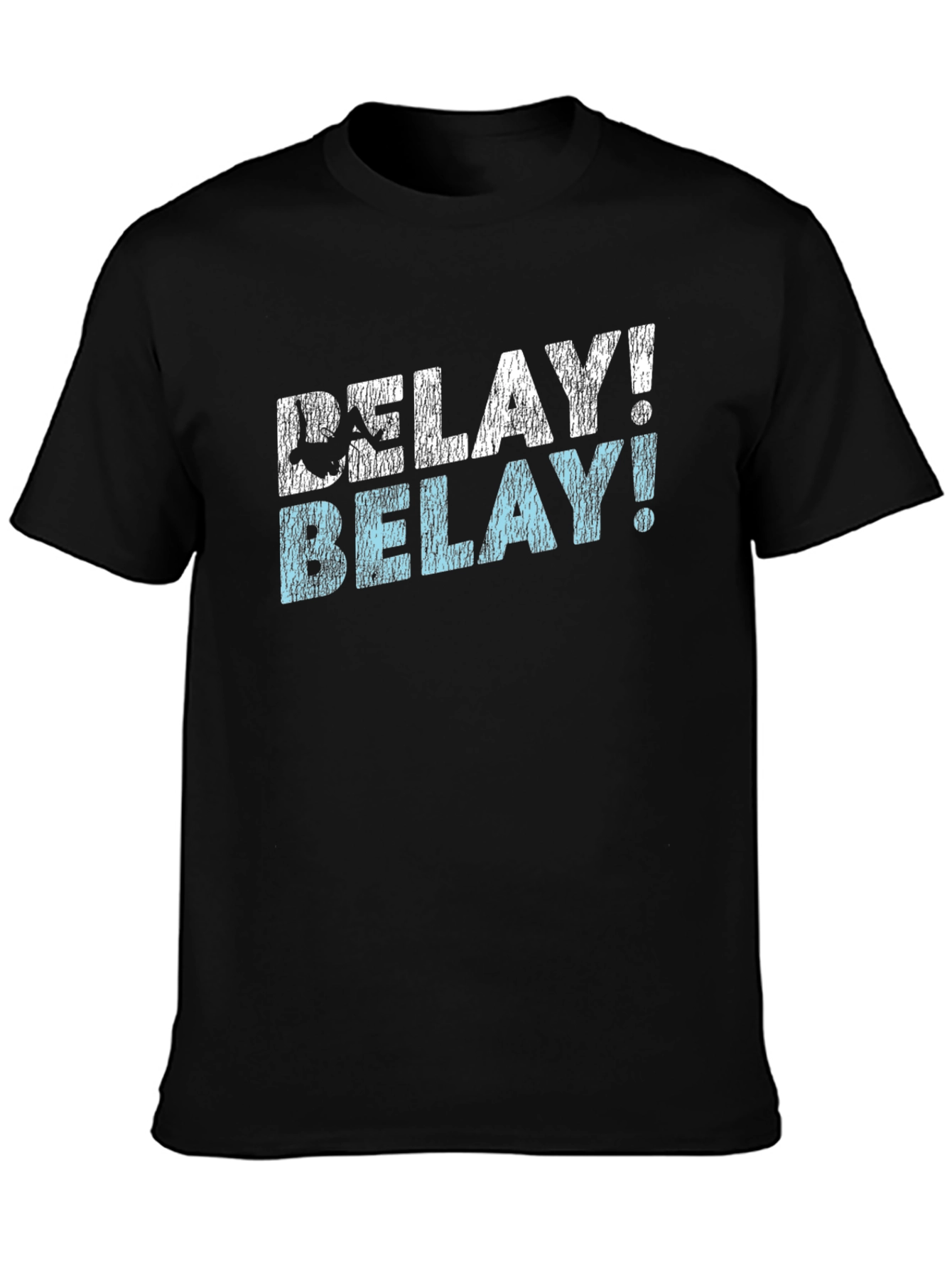 Black Belay! Climbing T-Shirt - Black Graphic Tee view 3