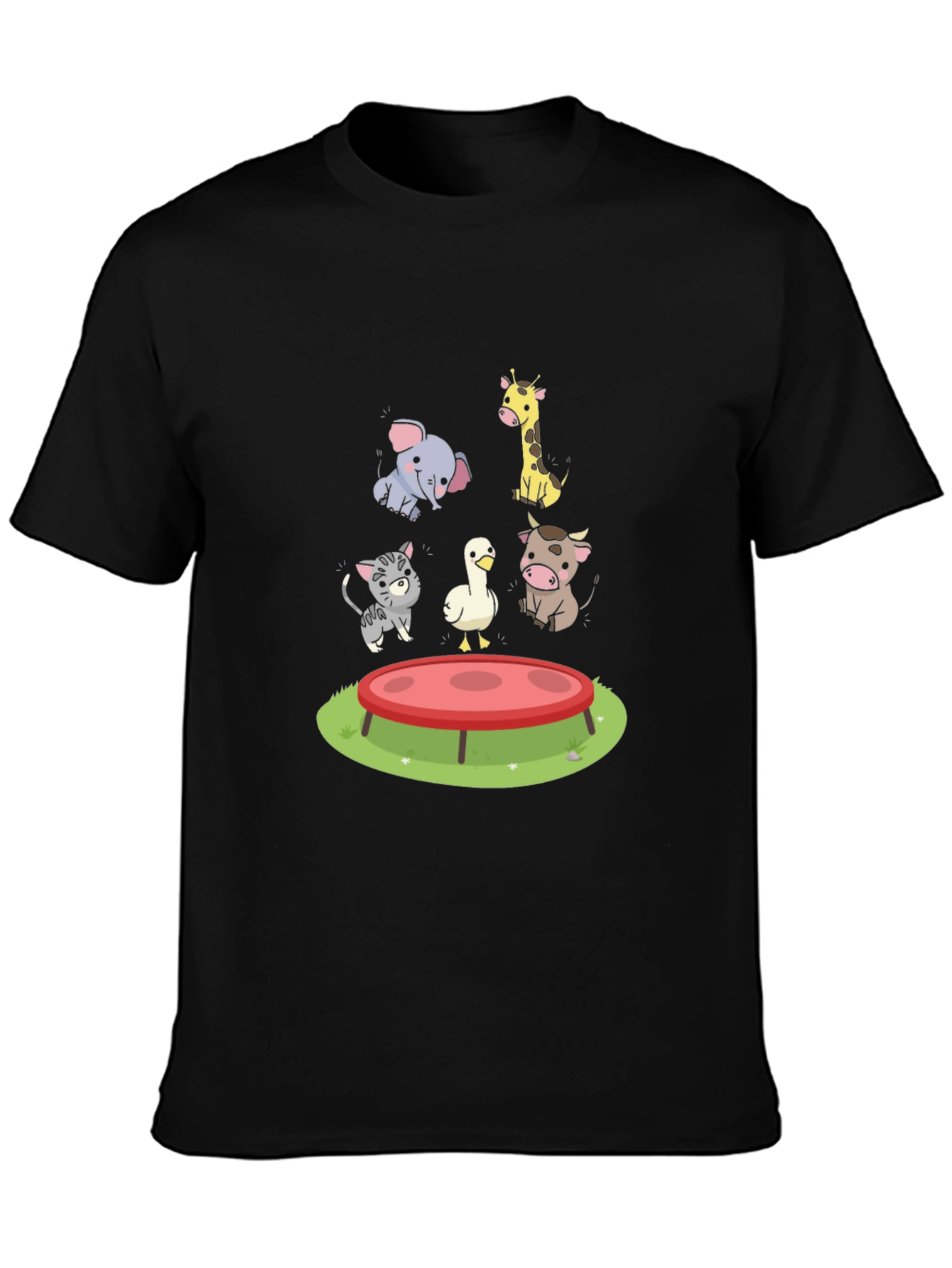 Black Cartoon Animals T-Shirt view 3