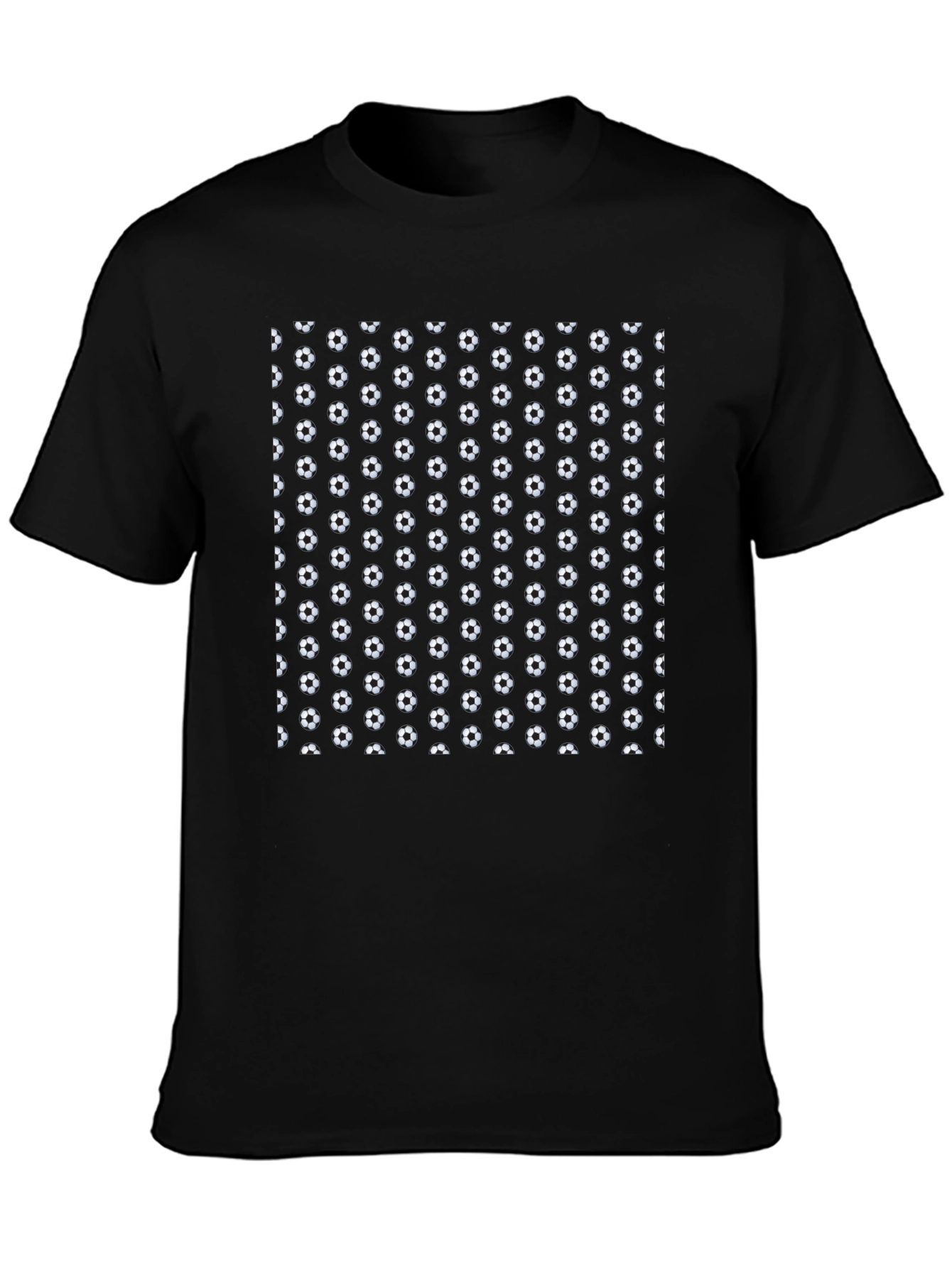 Black Floral Pattern Black T-Shirt view 3