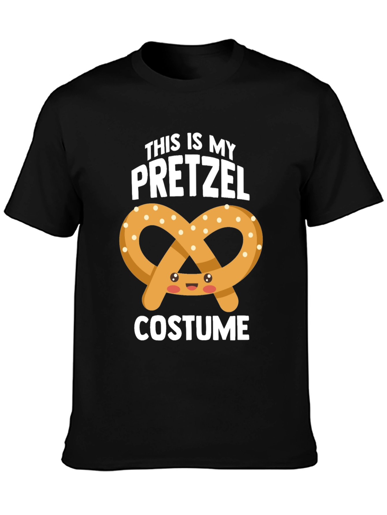 Black Funny Pretzel Costume T-Shirt view 3