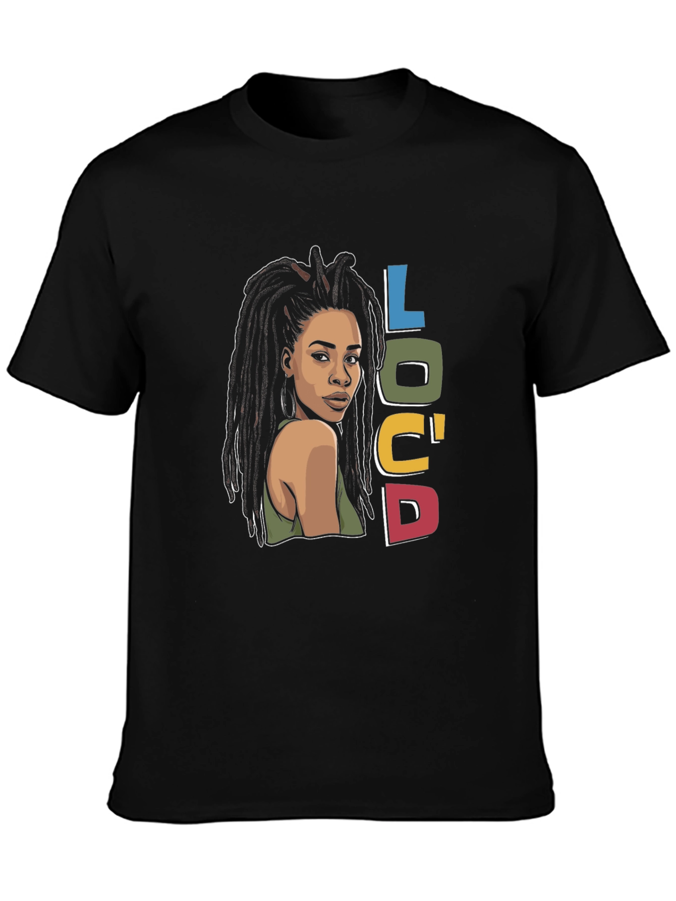 Black Loc'd Woman Graphic Tee - Stylish & Unique view 3