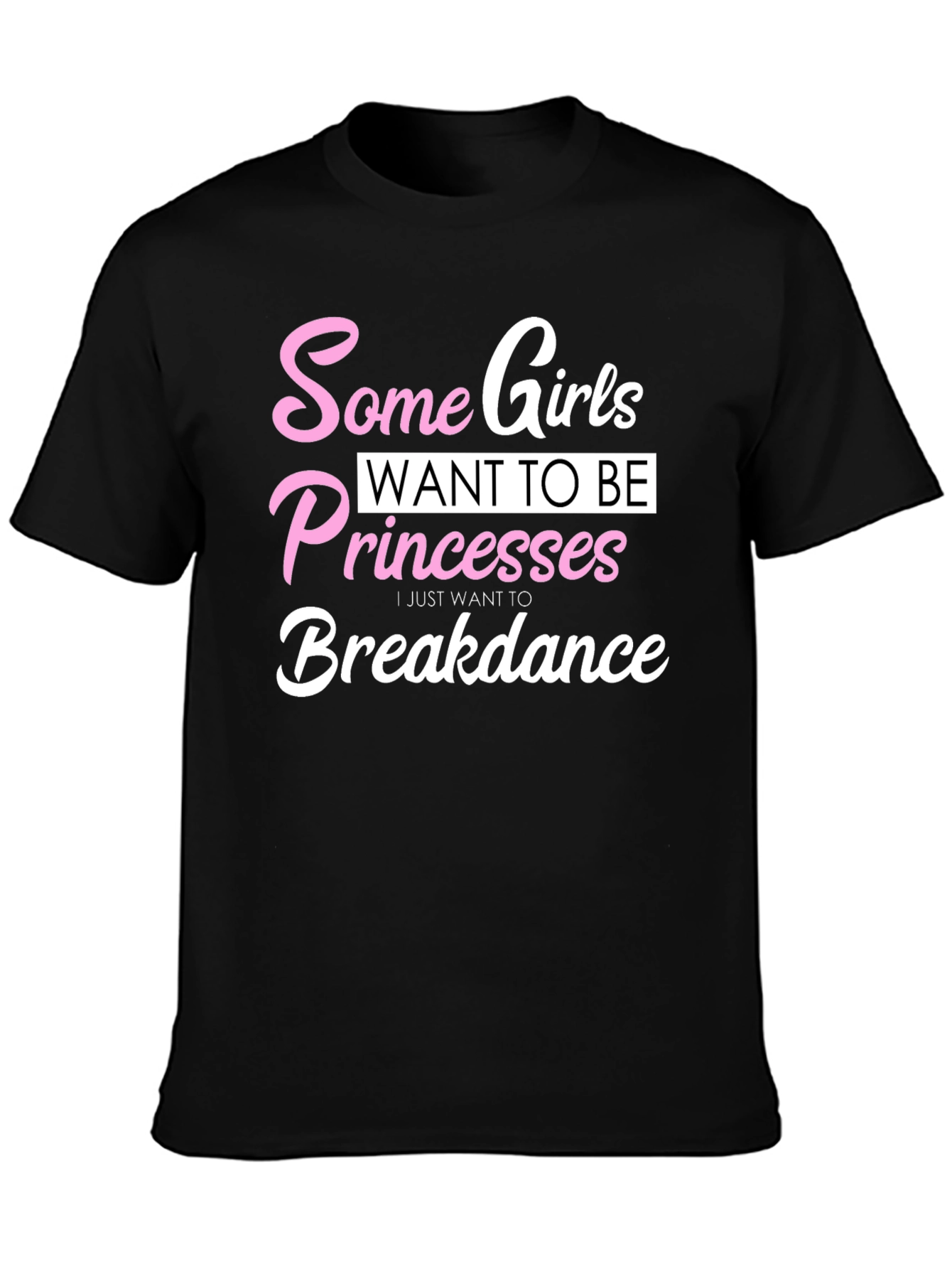Black Breakdance Princess T-Shirt, Funny Graphic Tee view 3