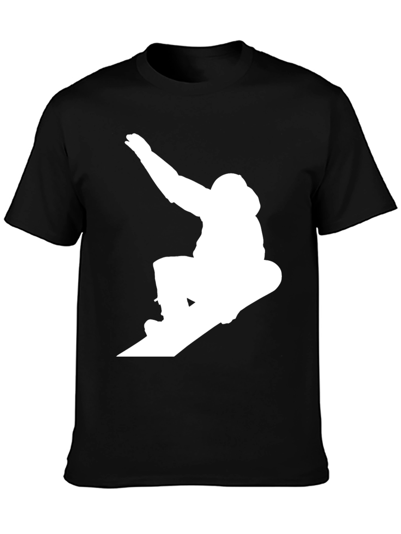 Black Snowboarder Graphic Tee - Black Cotton Blend view 3