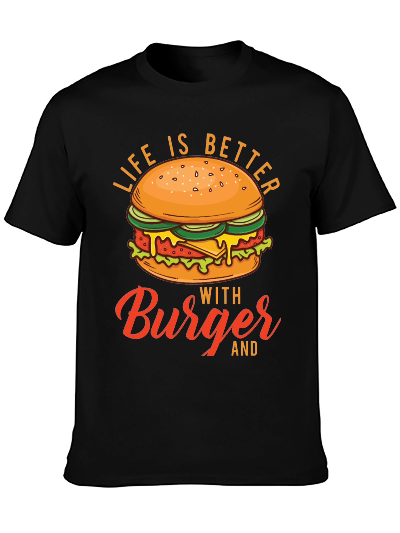 Black Life is Better with Burger Graphic Tee view 3
