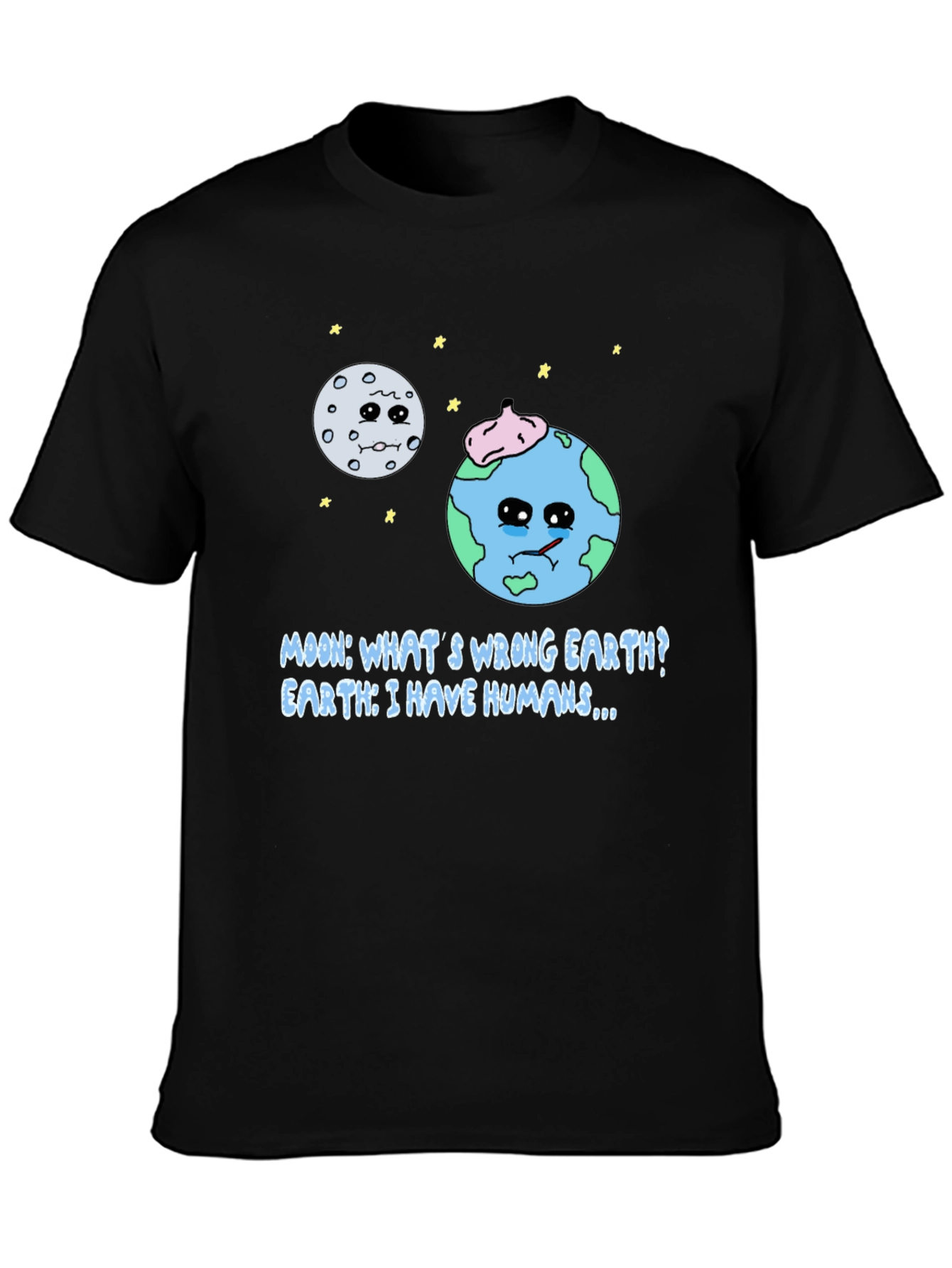 Black Earth's Lament T-Shirt - Funny Planet Design view 3