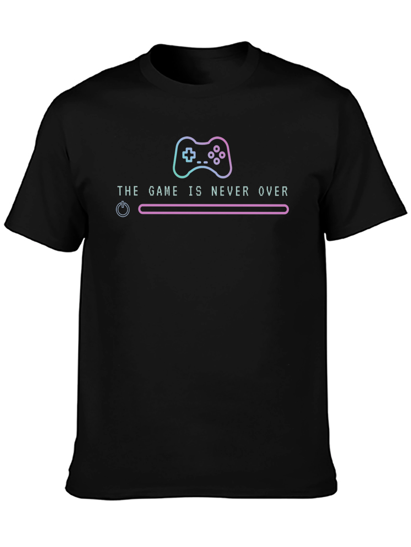 Black Game Never Over T-Shirt - Gamer Style view 3