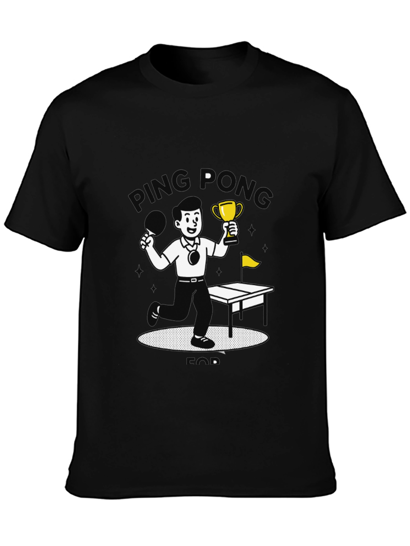 Black Ping Pong Champ Black Graphic T-Shirt view 3
