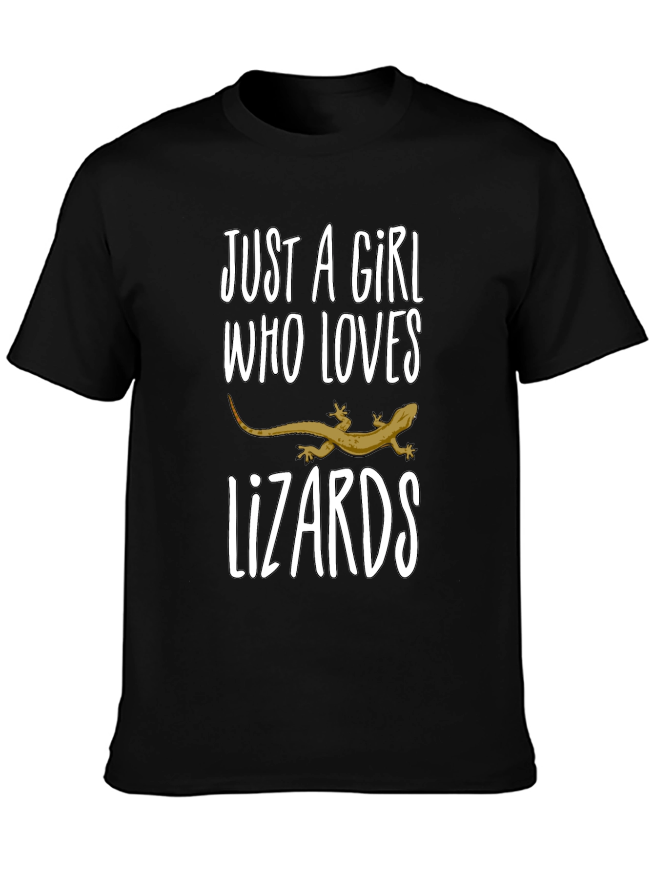 Black Girl Loves Lizards Black T-Shirt view 3